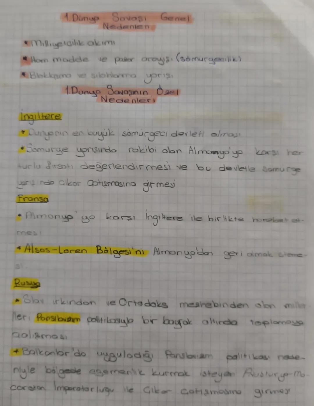 İnkılap Tarihi ve Atatürkçülük 2. Ünite 1..Dünya savaşı