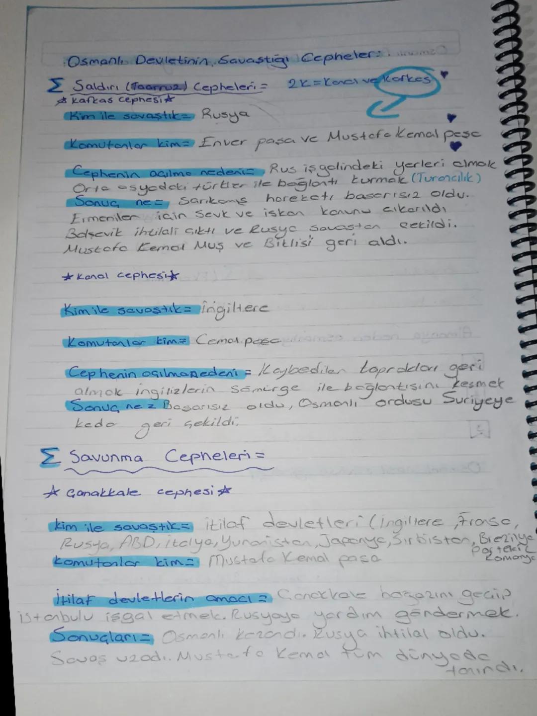 Osmanlı Devletinin Savastigi Cephelers
Saldırı (Taarruz) Cepheleri =
kafkas cephesi
Kim ile savaştık= Rusya
2k=Kardi ve korkes
Komutanlar ki