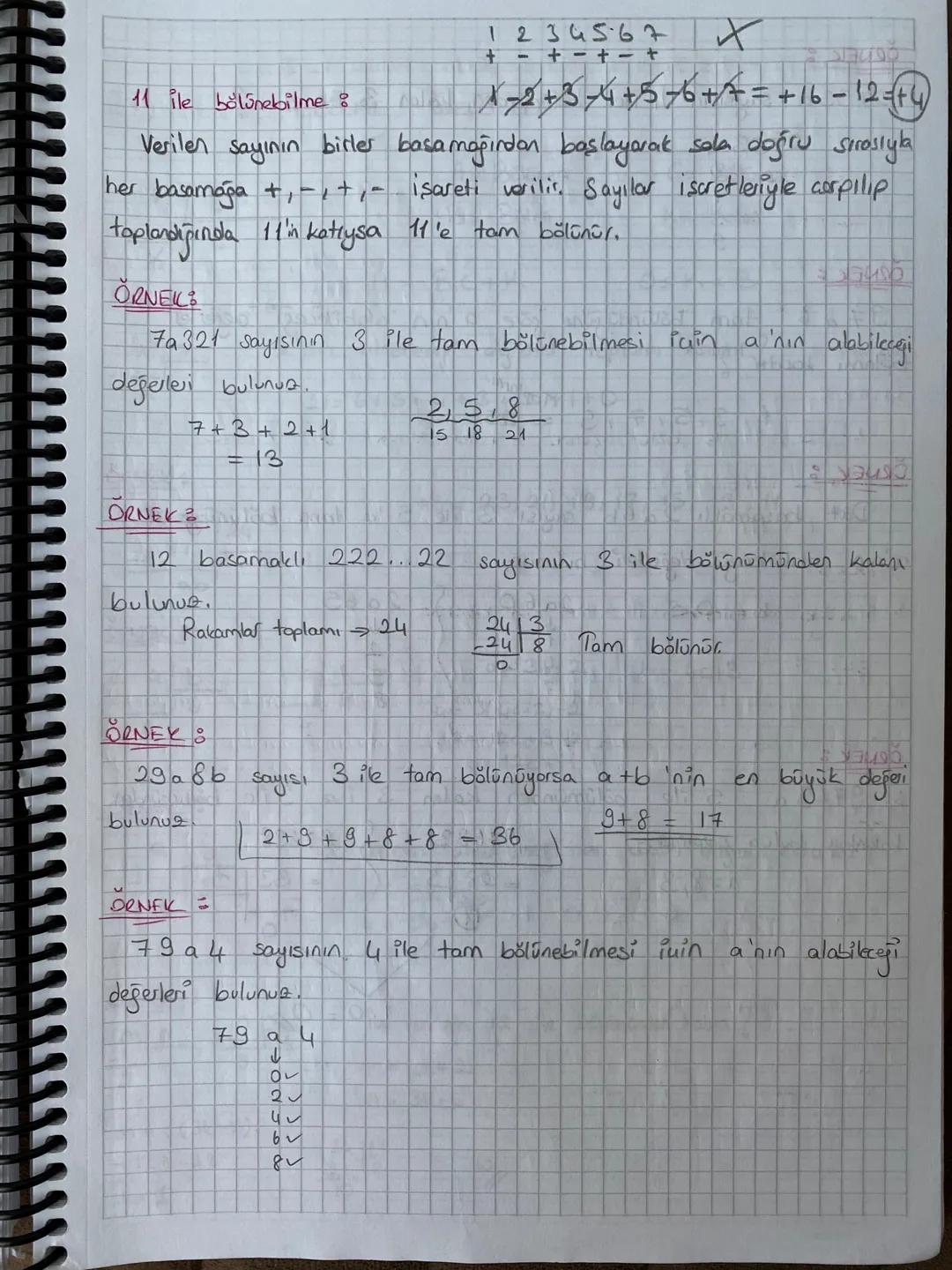 BOLUNEBILME
KURALLARI =
2 ile bölünebilme:
Gift sayılar 2 ile tam bölünür. Tek sayılar
1 kalanını verir.
3 ile bolonebilme
2 ile bölündüğünd