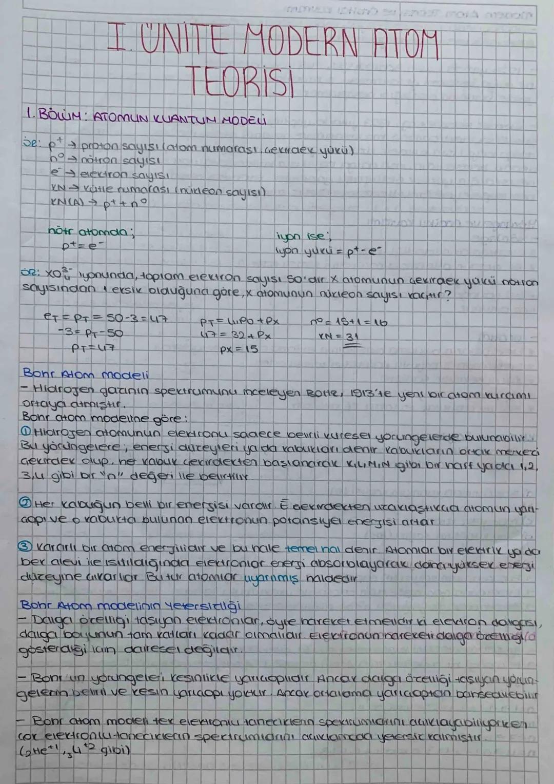 MEMES Hamosa 012000
I UNITE MODERN ATOM.
TEORIST
1.BOLIM: ATOMUN KUANTUM MODELI
be: p
proton sayısı (atom numarası Gekraek yükü)
notron sayı