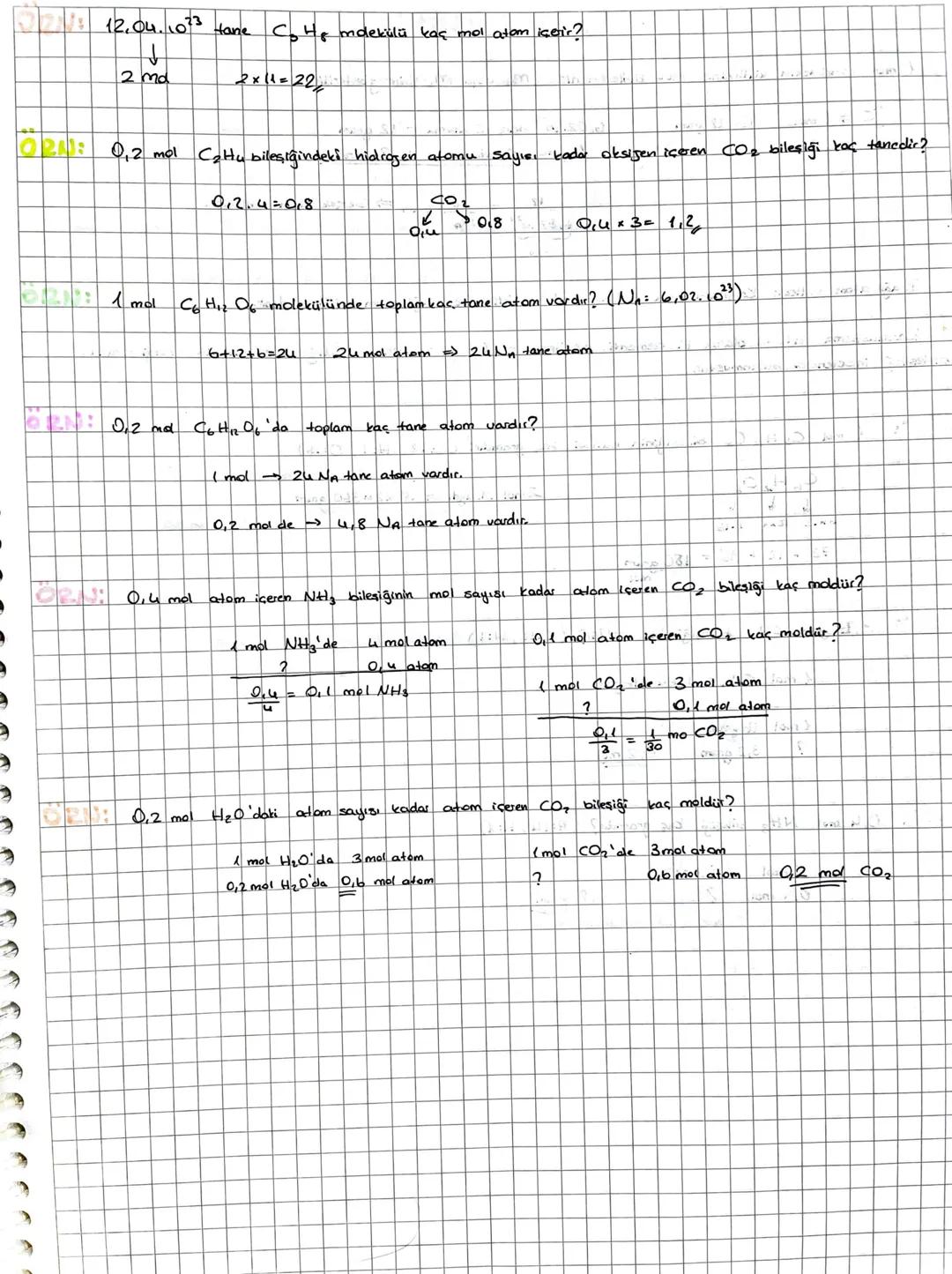 1 mol taneçik
6,02, 1023 tane
→ Avogadro sayısı
02:
NA
=
Avogadro sayısı
18.06. 1022 tane O₂ molekülü kaç mel mo
molekülüdür?
n = mol sayısı