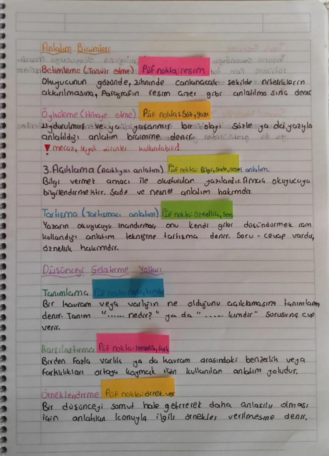 Anlatım Bicimleri
bor suposto angling
Betimleme (Tasvir etme): Püf nokta resim
Okuyucunun gözünde, zihninde canlanacak
aktarılmasına, Paragr