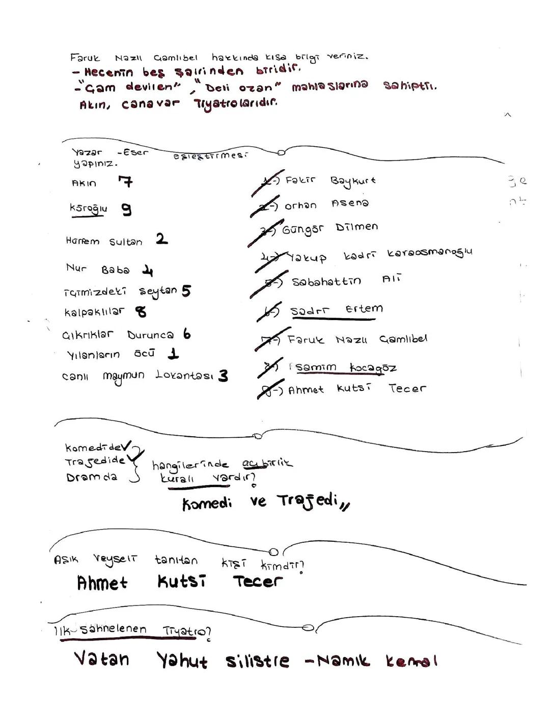 Edebiyat Genel Tekrar - Türk Dili ve Edebiyatı Ders Notları