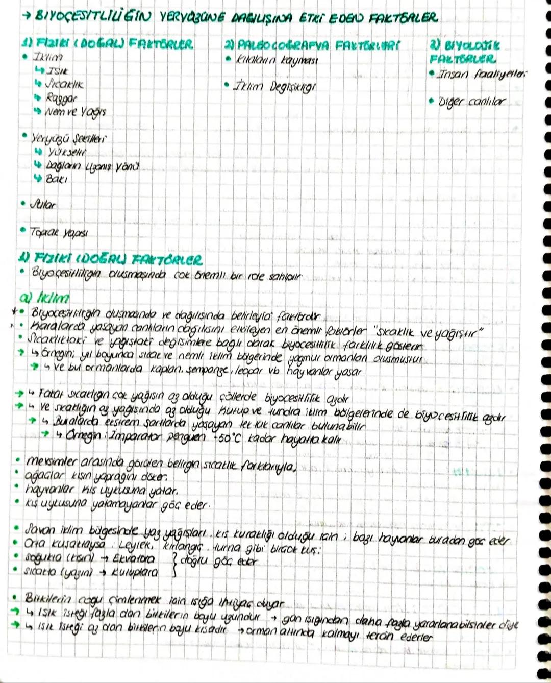 Biyoçeşitliliğin Dağılımını Etkileyen Faktörler
