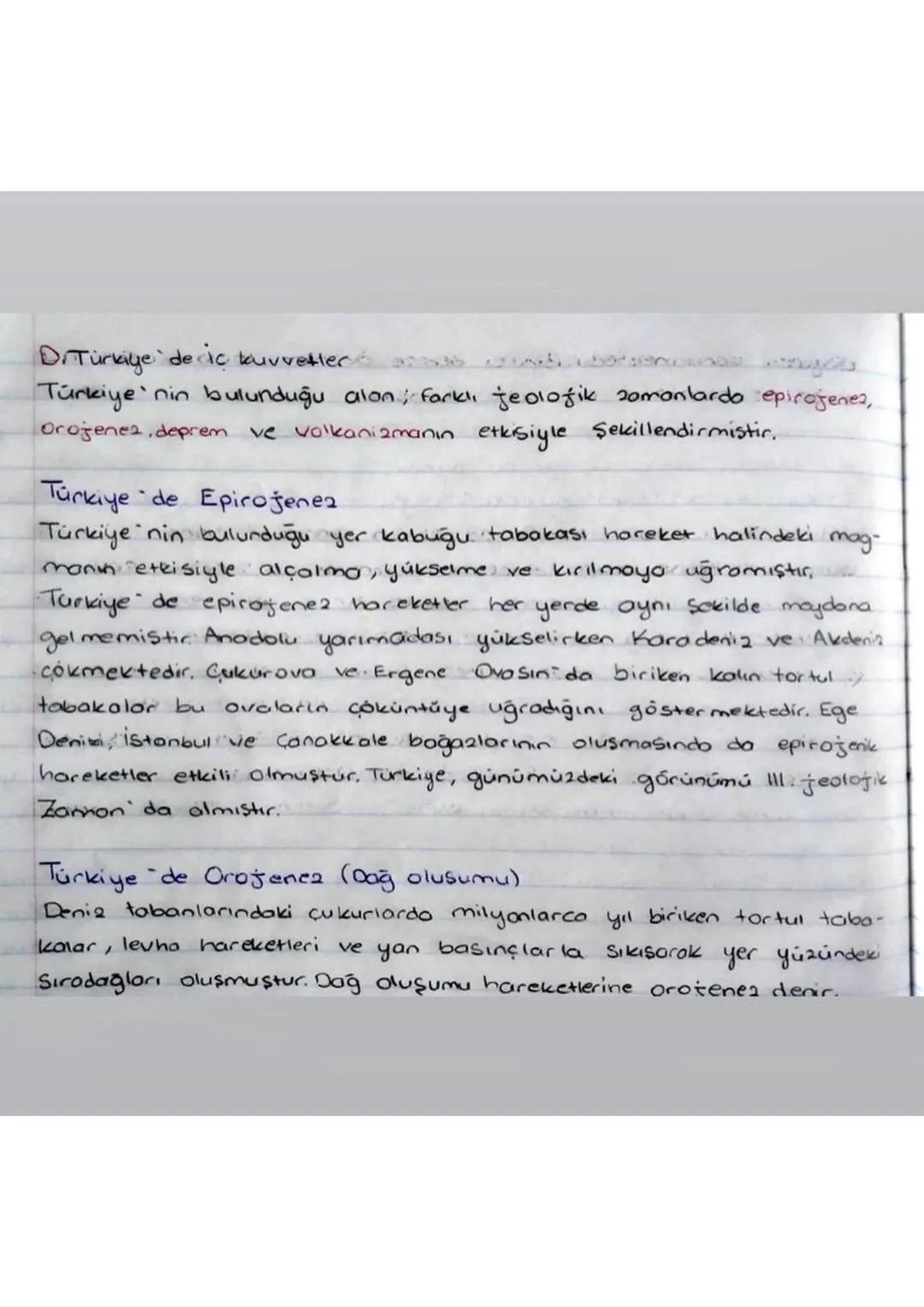 DiTürkiye de cic kuvvetler
ways
Türkiye'nin bulunduğu alon; farklı jeolojik zamanlarda epirogenes,
Orogenes, deprem ve volkanizmanın etkisiy