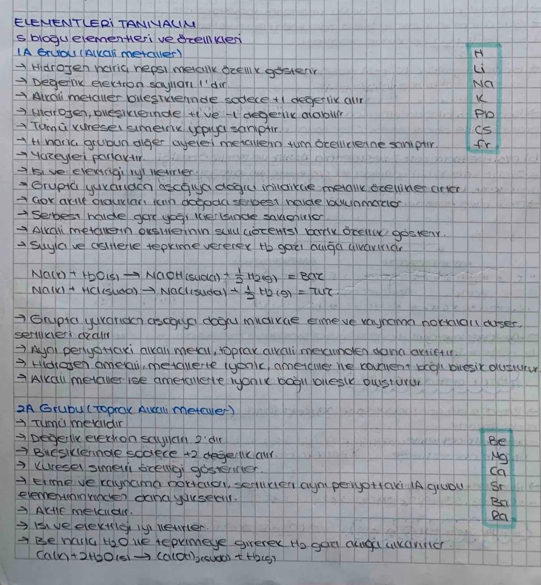 elementler ve özellikleri