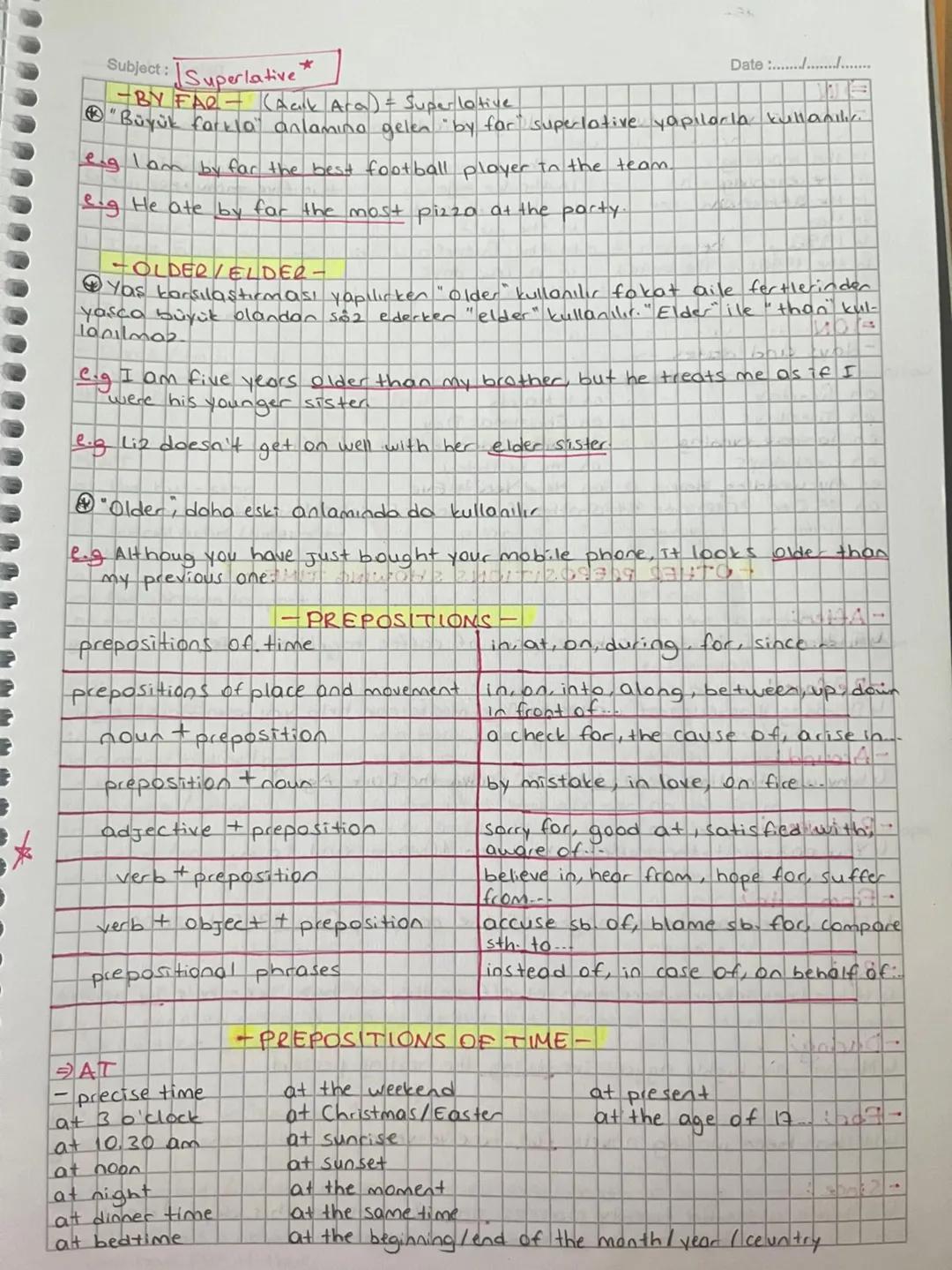 Subject:
Superlative
*
- BY FAR - (Aalk Ara) = Superlative
Date:.......................
® "Büyük farkla" anlamına gelen "by far superlative