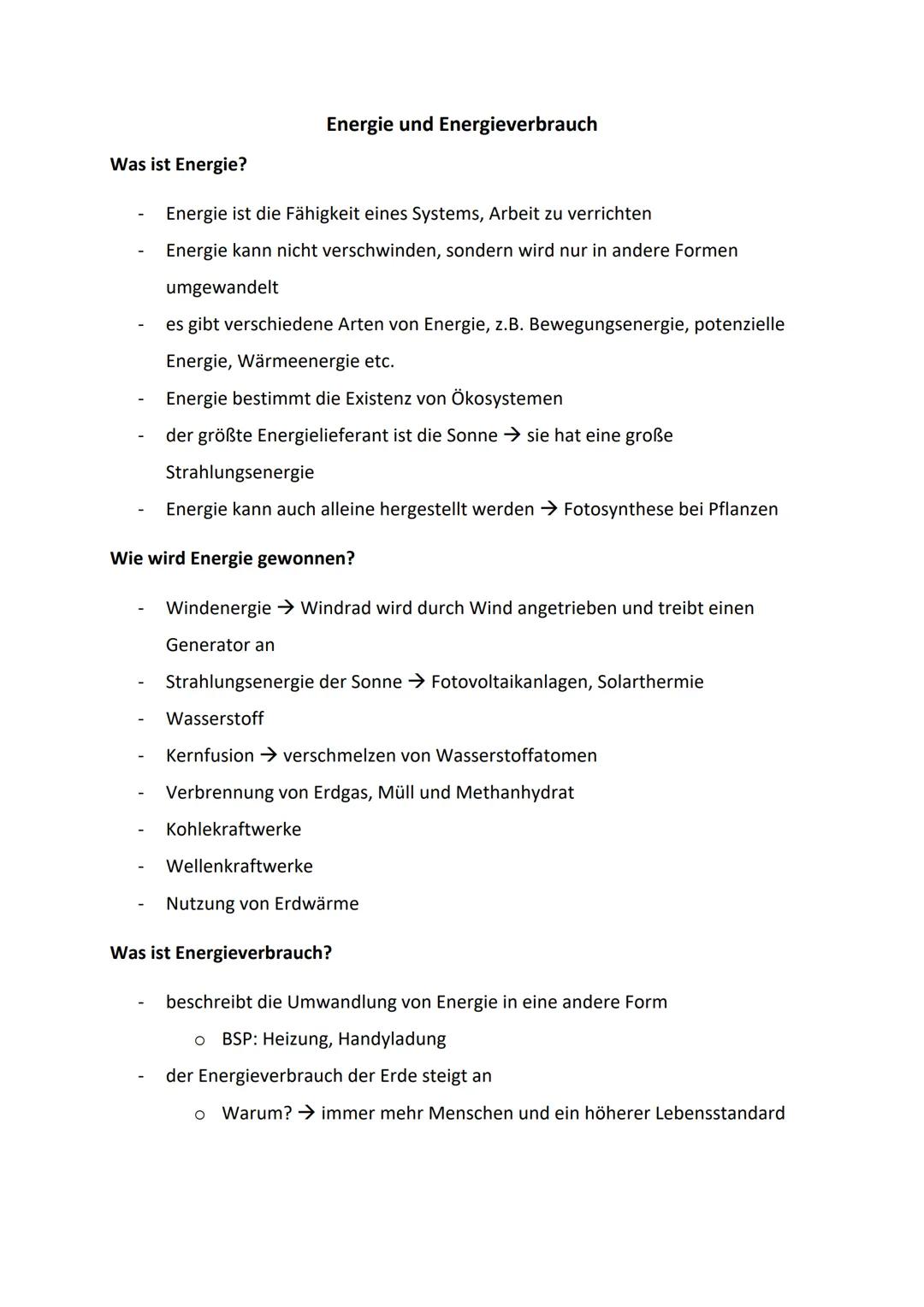 Energie und Energieverbrauch
Was ist Energie?
- Energie ist die Fähigkeit eines Systems, Arbeit zu verrichten
- Energie kann nicht verschw