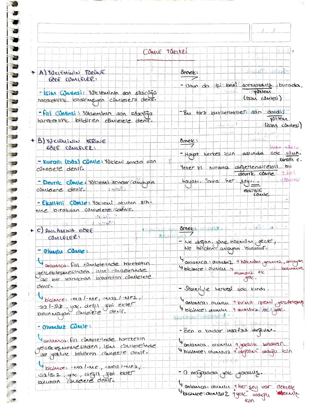 Cümle Türleri ve Konu Anlatımı