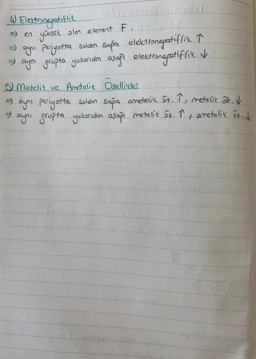 = PERİYODİK ÖZELLİKLERİN
DEĞİŞİMİ =
1) Atom Yoriciopi
→ Atamun ciekirdeğinder en dışta olen katmora olan uzaklık.
→ Katron sayısı ↑ atom yar