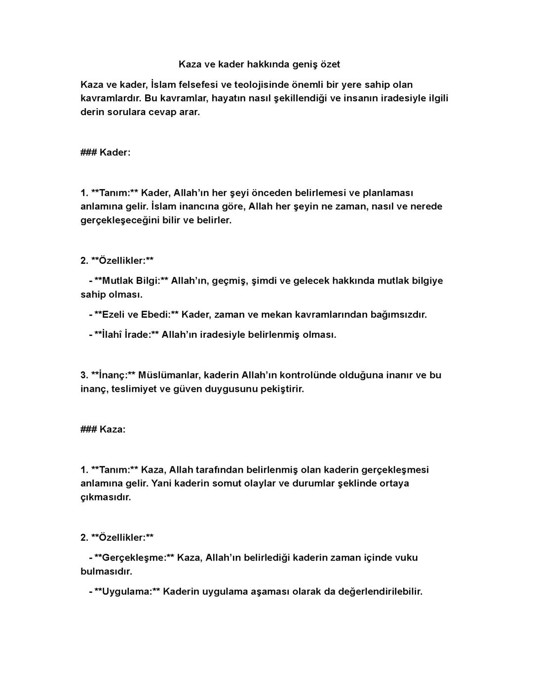 Kaza ve Kader Nedir? Ana Hatlarıyla Anlatım