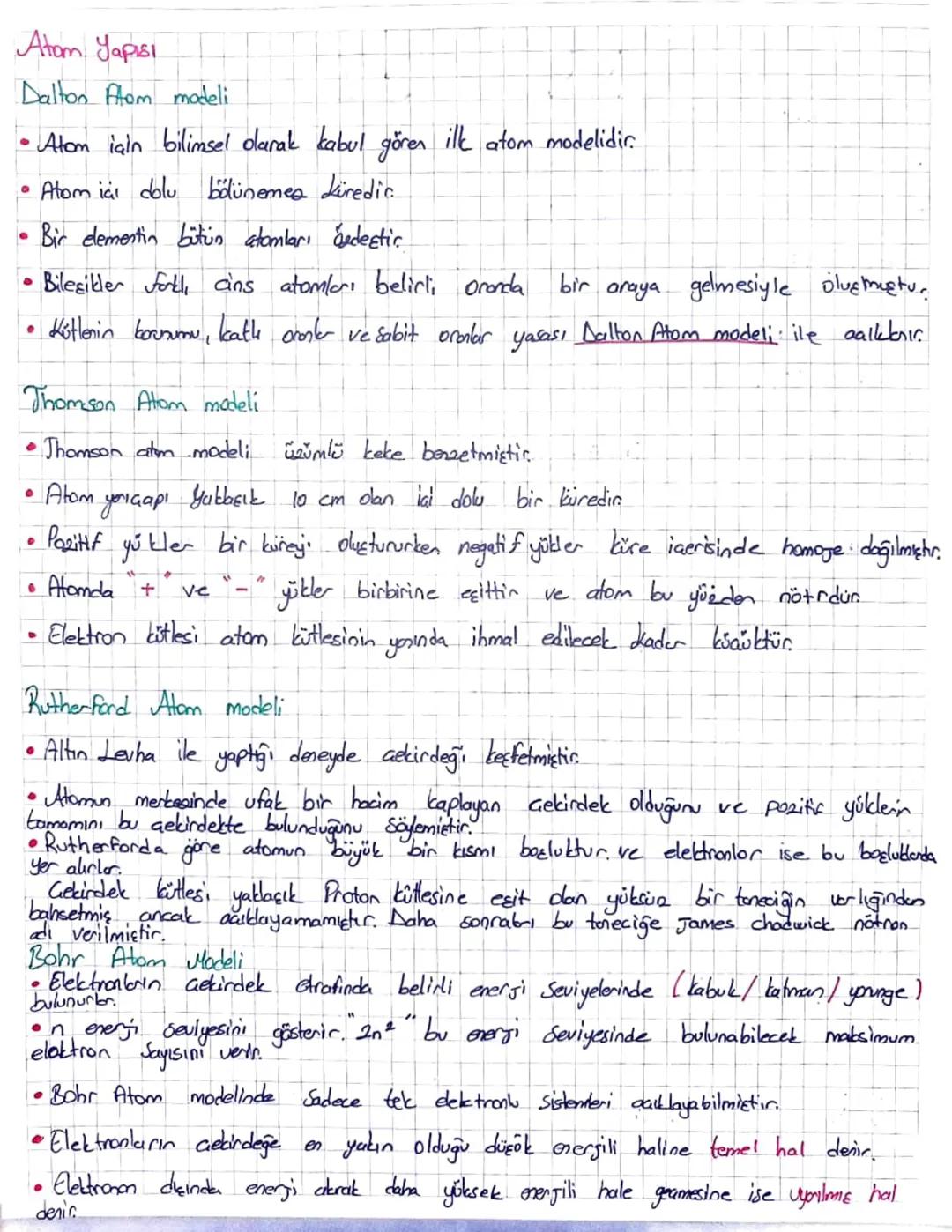 ~ ATOM ~
Atomun temel forecilleri
• Bir elementin tüm özelliklerini taşıyon en däçuk boreciğine "atom" desir.
• Alomu oluşturan temel ton