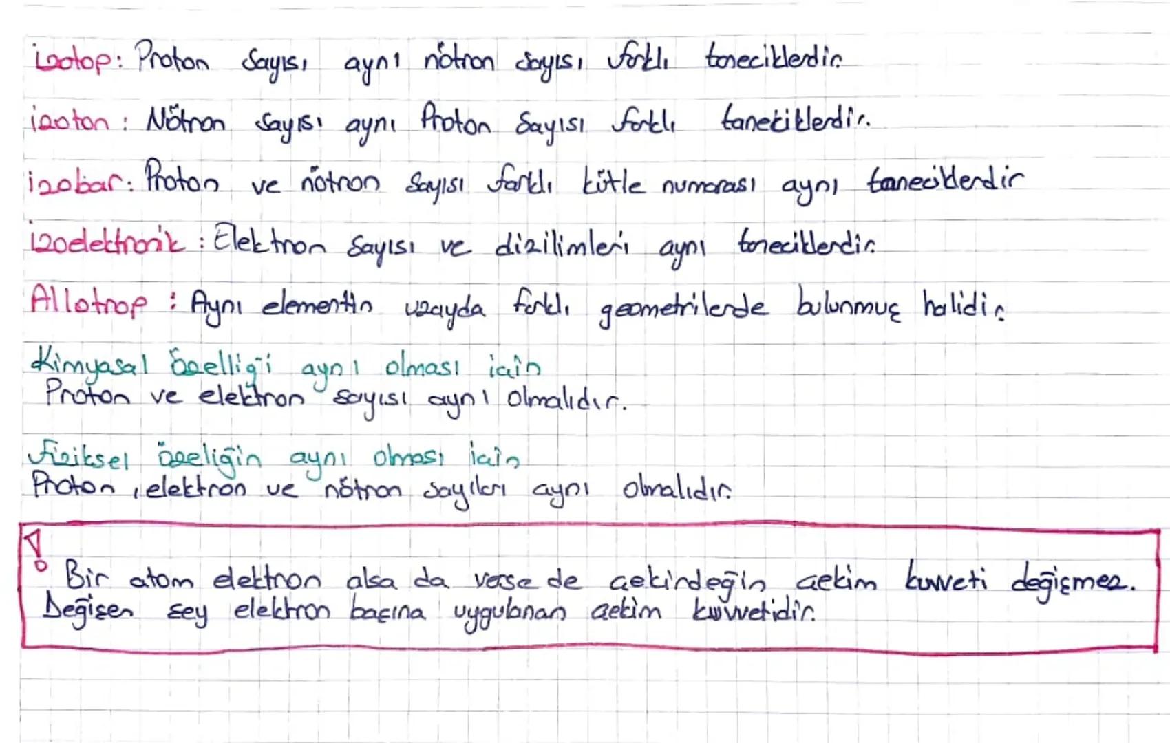 ~ ATOM ~
Atomun temel forecilleri
• Bir elementin tüm özelliklerini taşıyon en däçuk boreciğine "atom" desir.
• Alomu oluşturan temel ton