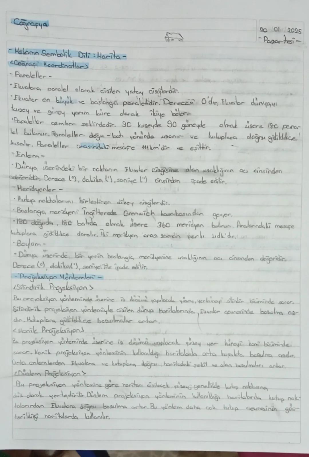 --- OCR Start ---
Coğrafya
Coğrafyanın konusu ve bölümleri
•Insan eli değmemiş ortam : Doğal Ortam
-Insan eli dogmis artam: Beşeri ortam
-Co