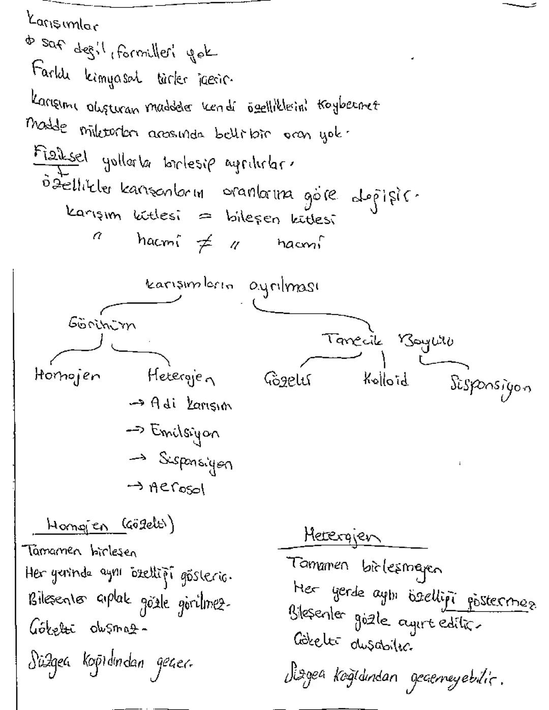 Tyt kimya karışımlar ders notu
