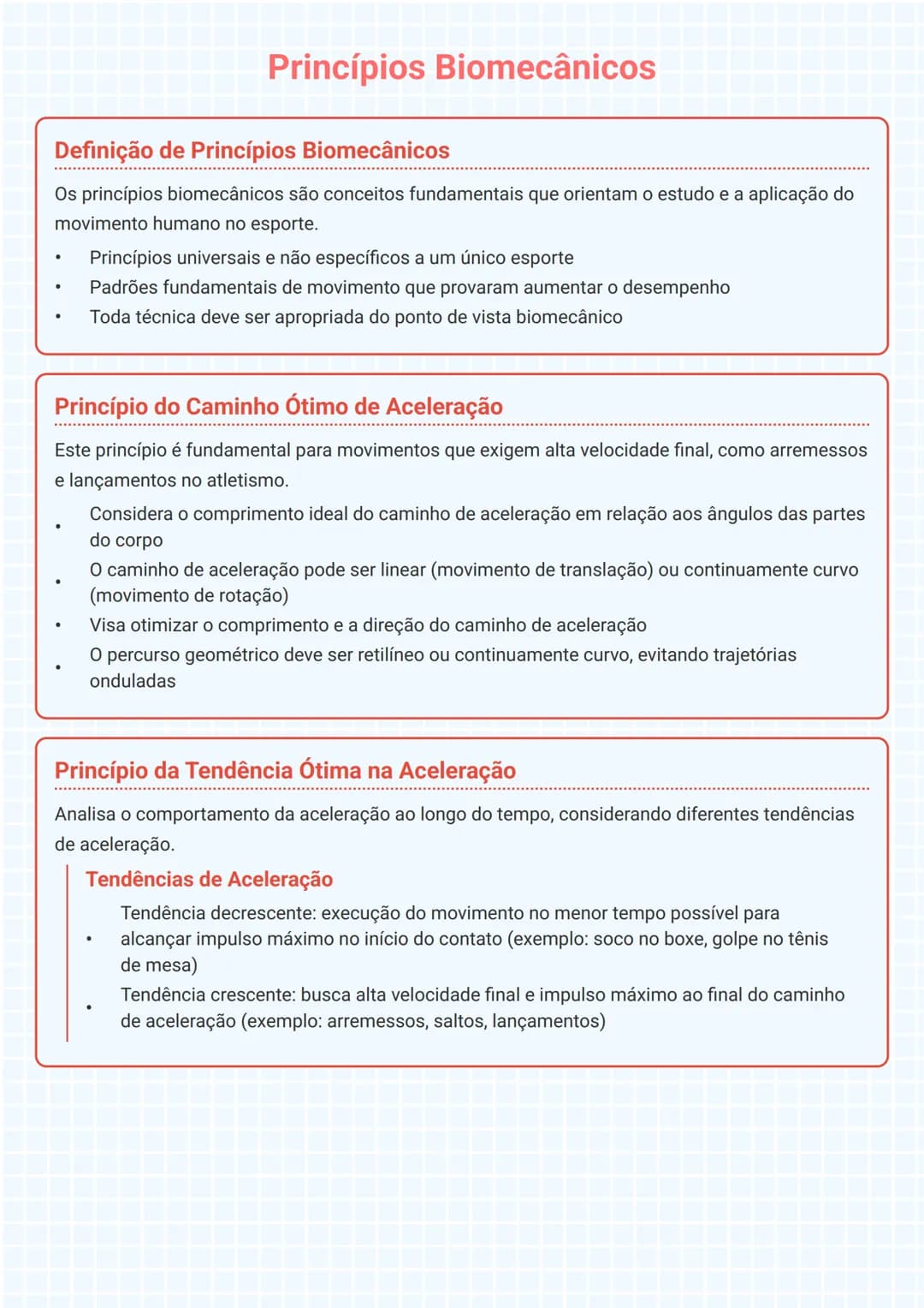 # Princípios Biomecânicos
## Definição de Princípios Biomecânicos
Os princípios biomecânicos são conceitos fundamentais que orientam o est