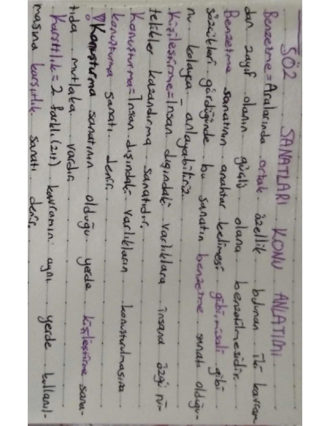 Türkçe 6. Sınıf Söz Sanatları Konu Anlatımı ve Çalışma Notları