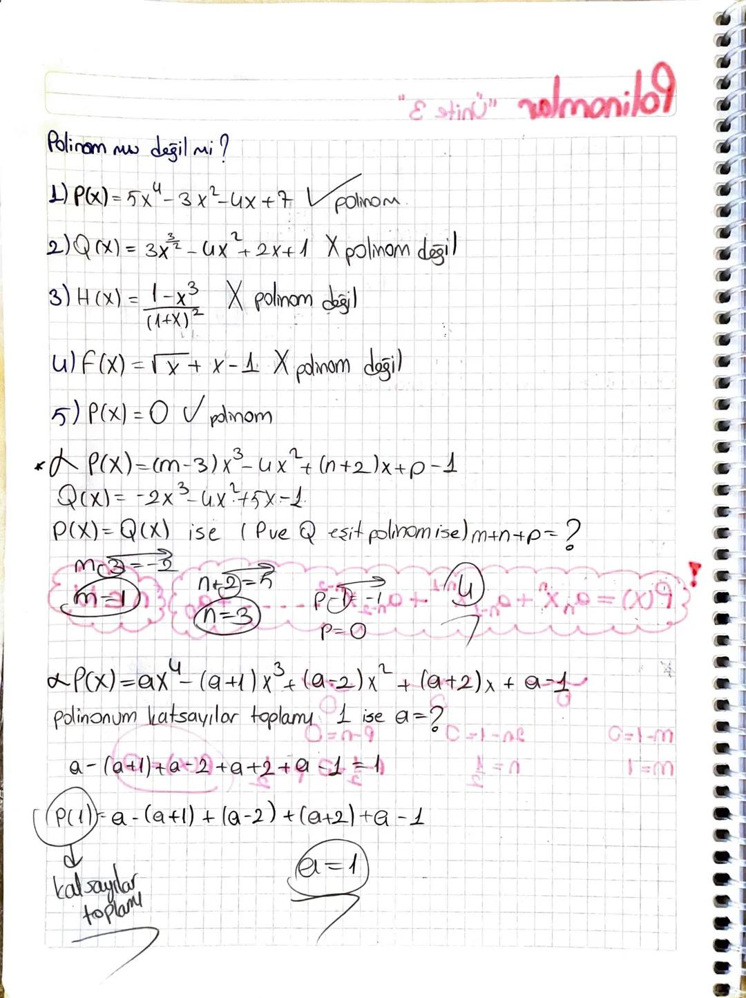 Polinomlar "Ünite 3"
f(x) = x²=2x+1
Polinom
call me friend but keep me closer
1
P(x) = x²² 2x²+10
→Kuvvetler doğal sayı
Sabit değer-1
0
P(x)