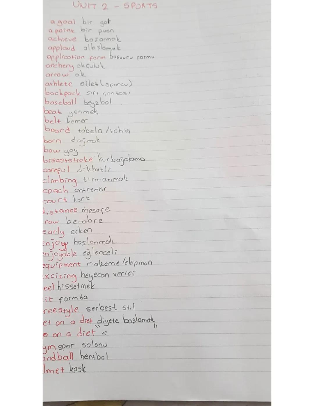 7.Sınıf İngilizce 2.Ünite