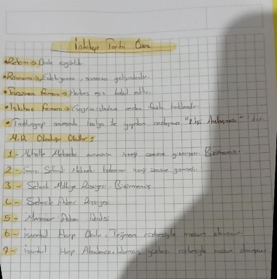 8. Sınıf İnkılap Tarihi