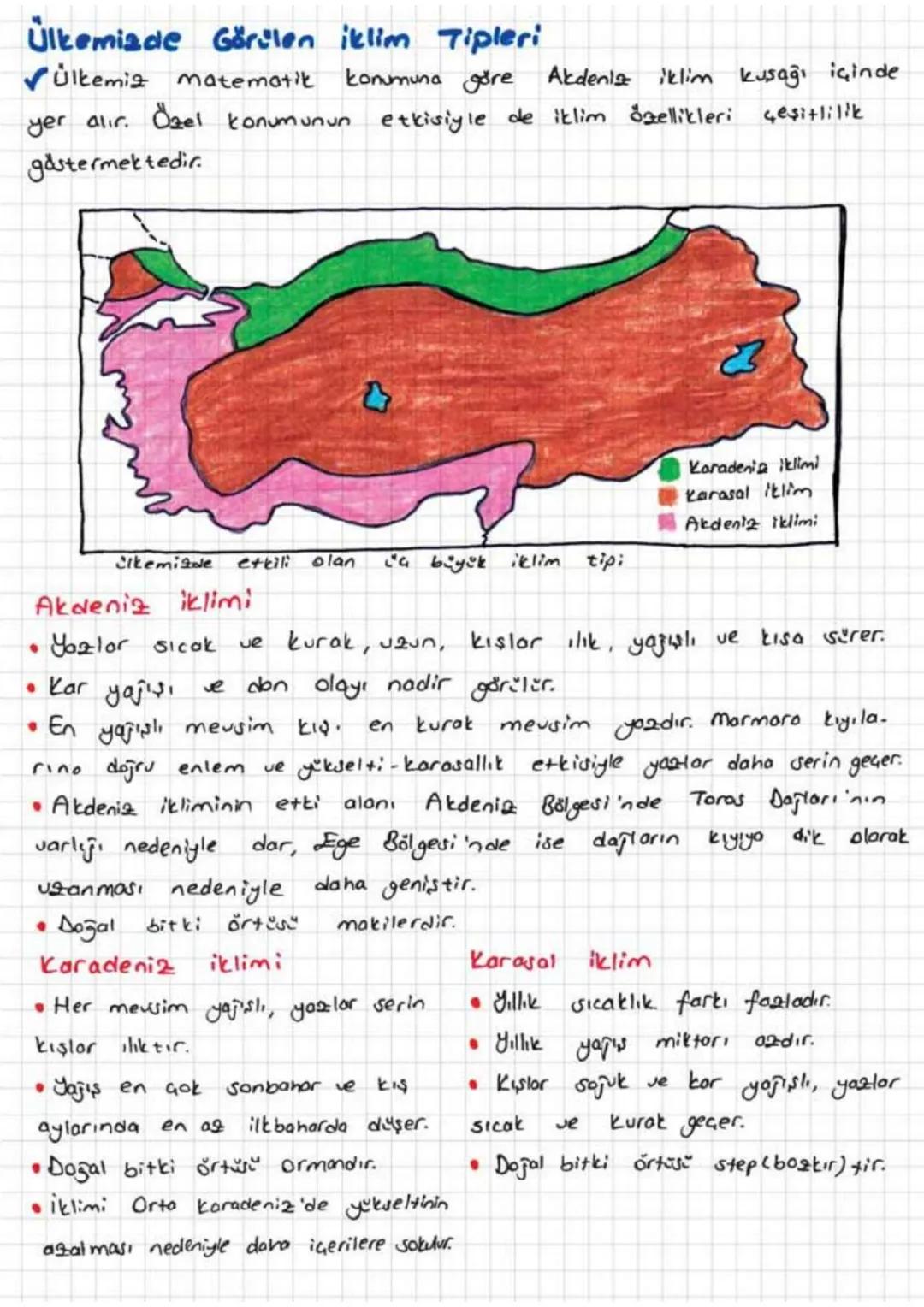 # TÜRKİYE'DE İKLİM
*Ülkemizde iklim elemanlarını ve iklim tiplerinin genel özellik-
lerini belirleyen başlıca faktörler;
Matematiksel konu