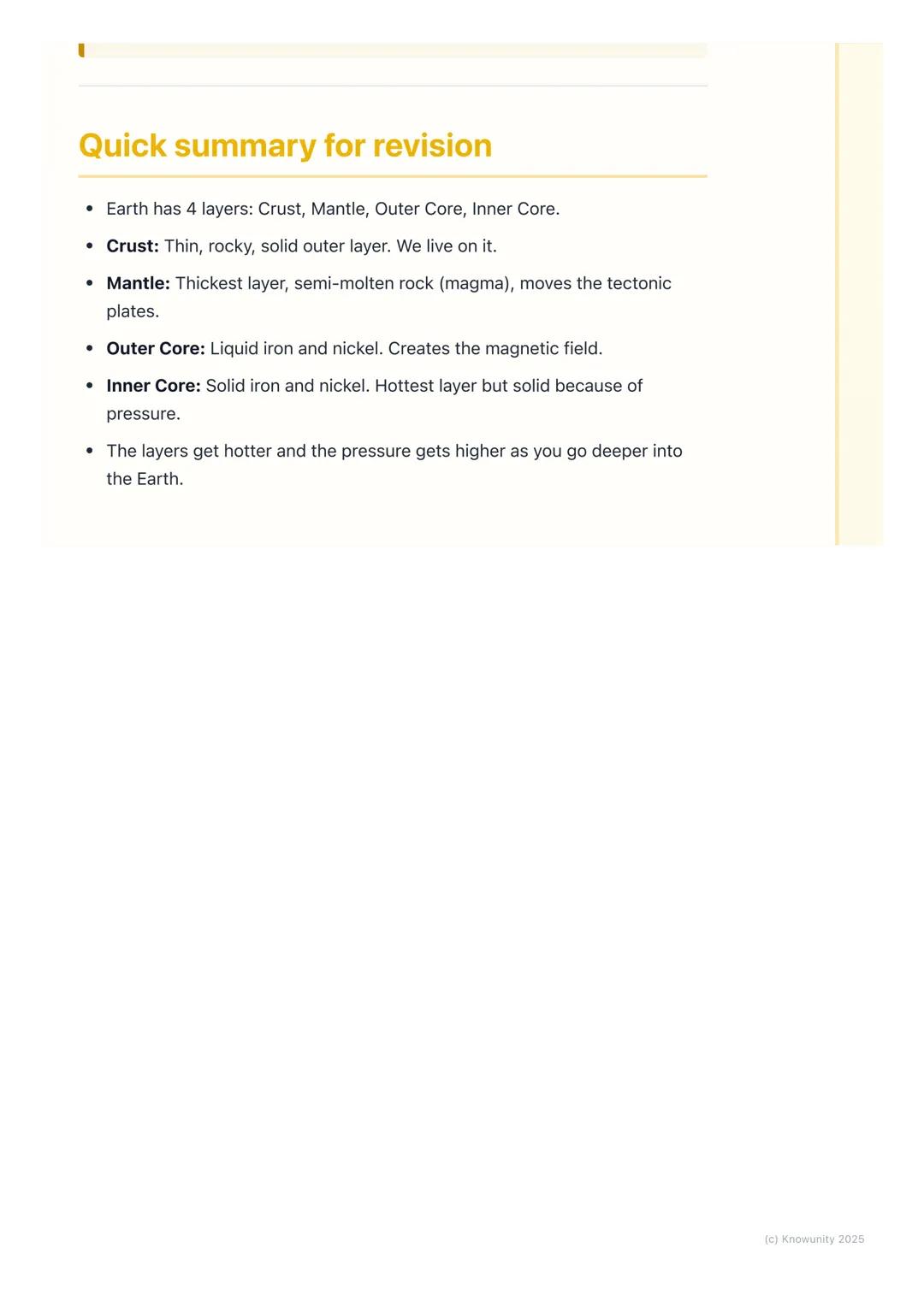 # Inside the Earth
## What's under our feet?
It feels like the ground we stand on is solid, but the Earth is actually made up
of different