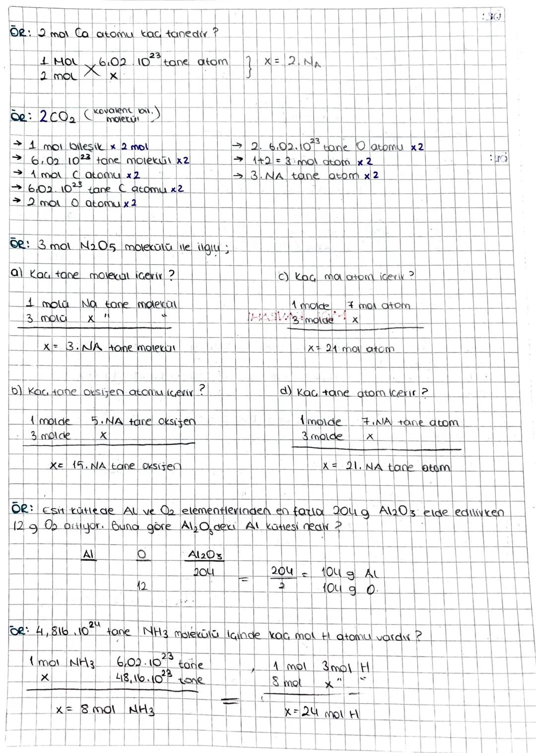 MOL KAVRAMI
Atomlar çok küçük taneciklerdir. Atom ve molekül gibi küçük taneciklerin sayısını
ve miktarını belirtmek için mol kavramı kullan