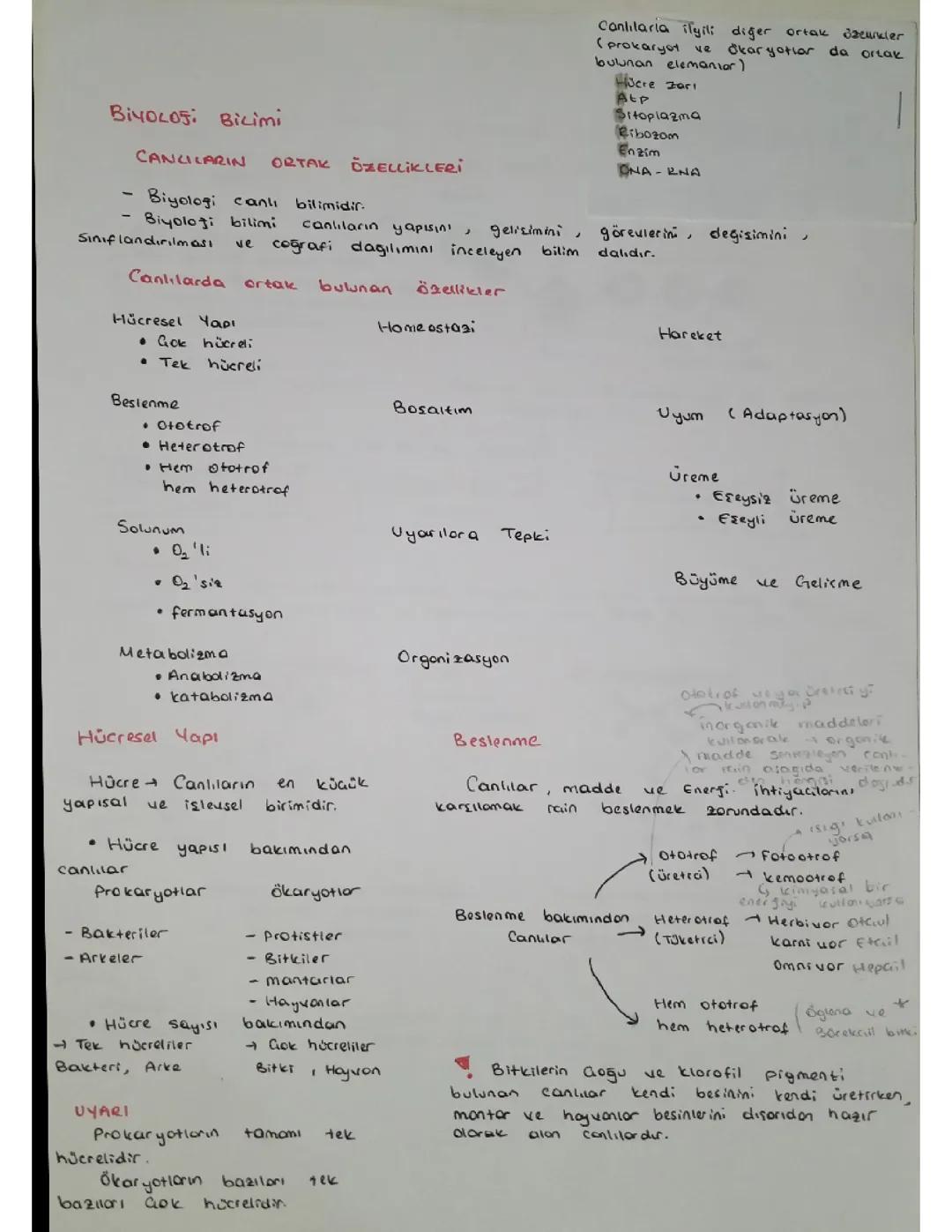 Tyt Biyoloji "Biyoloji Bilimi" ders notu