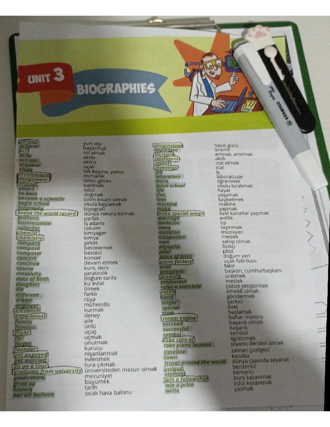 7. Sınıf ingilizce 3. Ünite