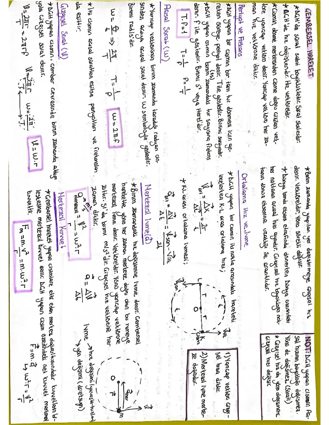 Fizik Dersleri: Çembersel Hareket Kavramları