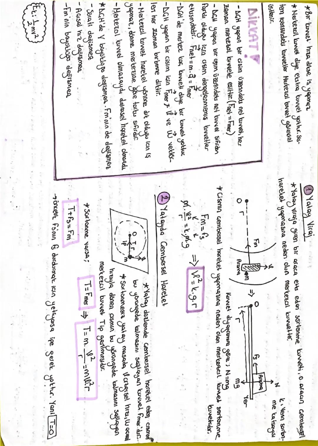 GEMBERSEL HAREKET
*AGH'de sürat sabit boyüklüktedir. Sürat skalerdir.
*GH'de hiz değişkendır. Hiz vektöreldır.
*Cismin dönme merkezinden cis