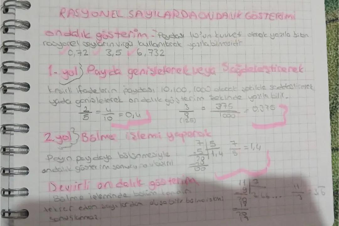 Rasyonel Sayıların Ondalık Gösterimi Nasıl Yapılır?