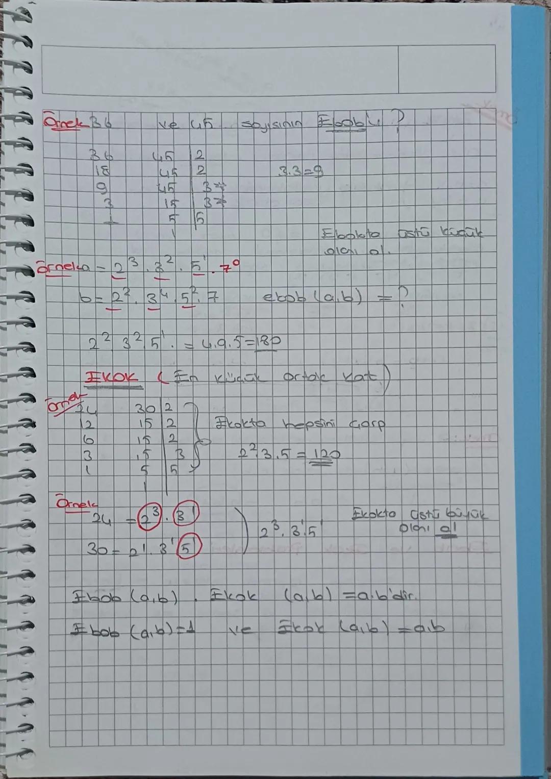 - EBOB - EKOK-
Zn Büyük Ortak Bälten (EBOB)
En 02 bid Sılardan farky Thi ya da
dora fazla doğal Saynı ortak bölenlerinin
en büyüğüne bu Sa