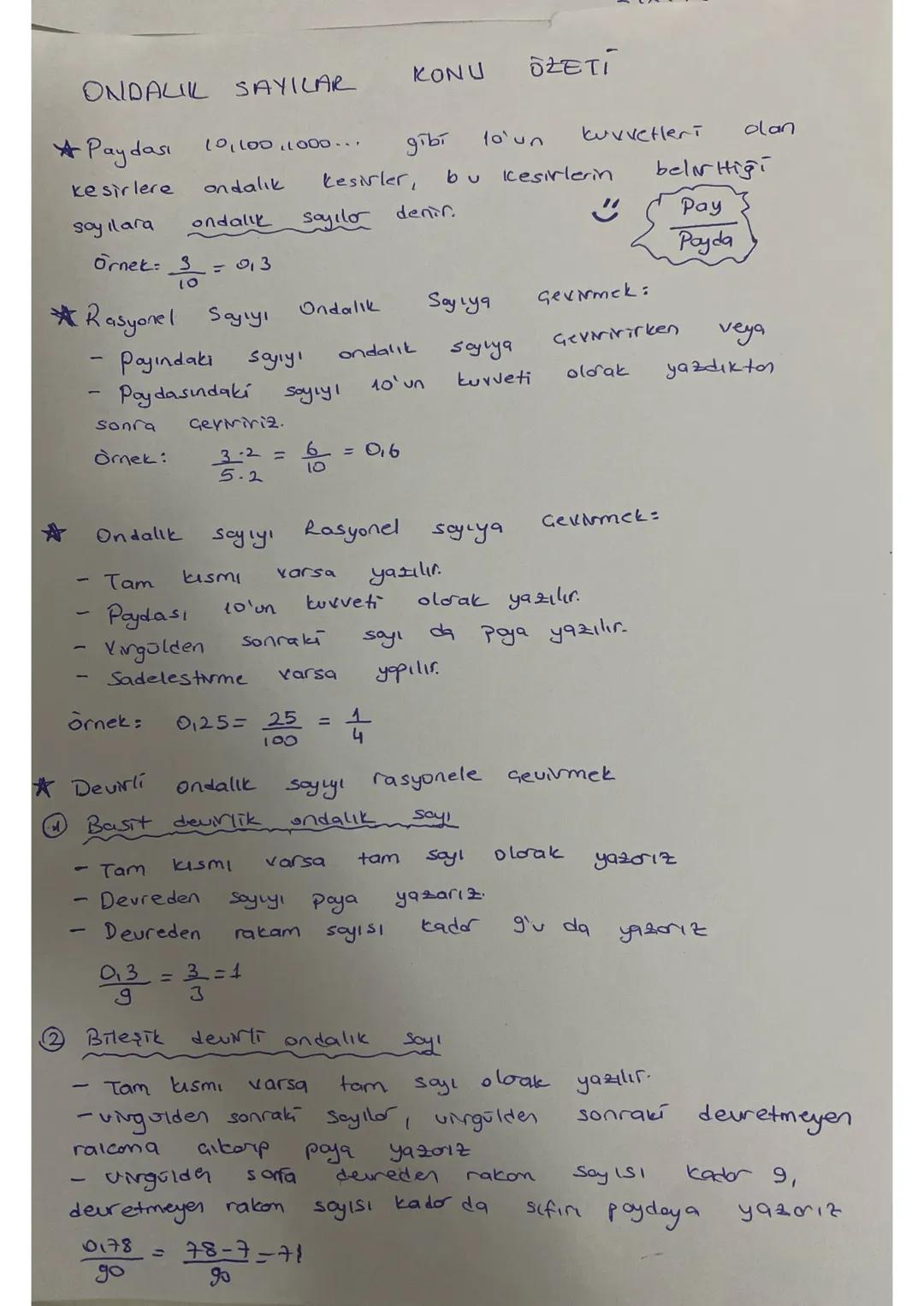 ondalık
ONDALIL SAYILAR
Paydası
Kesirlere
10,100,1000...
KONU özeti
утьт
10'un
kuvvetleri
olan
Kesirler,
bu
Kesirlerin
belir Higi
soy ilara