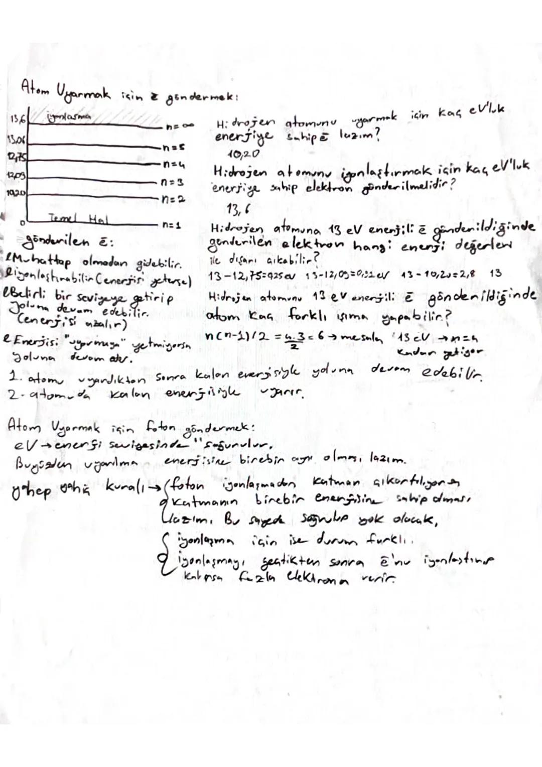 # Modern Fizik
~Bohr Atom Modeli~ "Kesikli"
$L=n.h/2x$ $\overrightarrow{e}$'nun açısal momentumu.
Katman no.
$r=a_0.n^2/2$ Katman no. $\