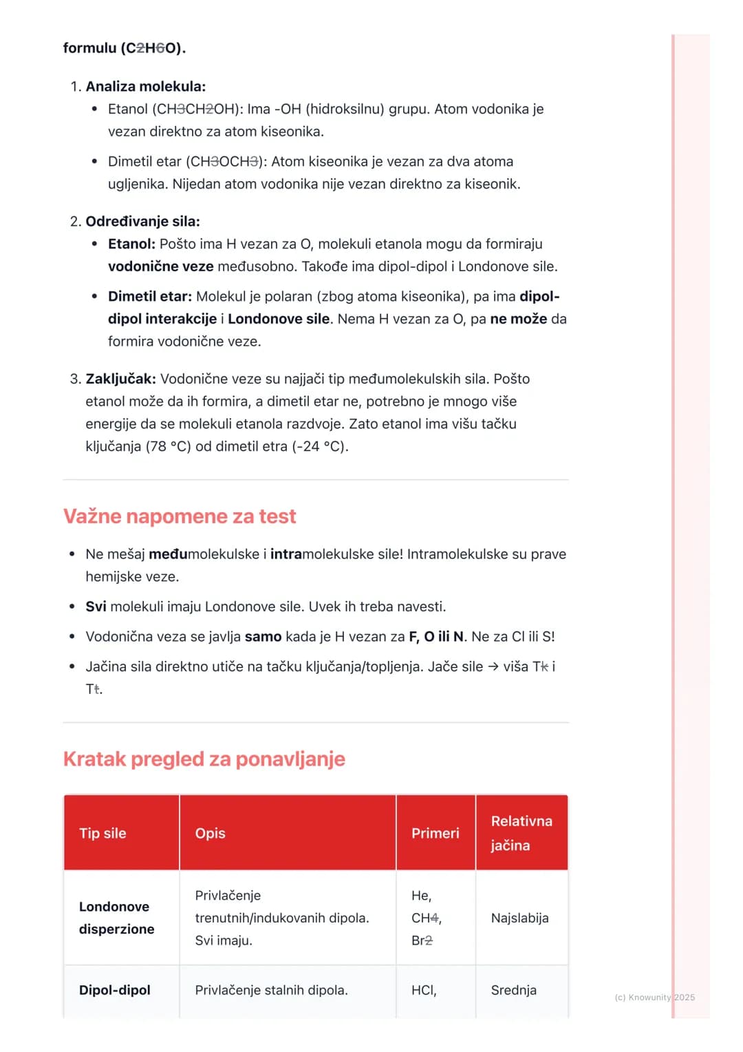 # Međumolekulske sile
Uvod u međumolekulske sile
Međumolekulske sile su sile privlačenja (ili odbijanja) koje deluju između
molekula, atom