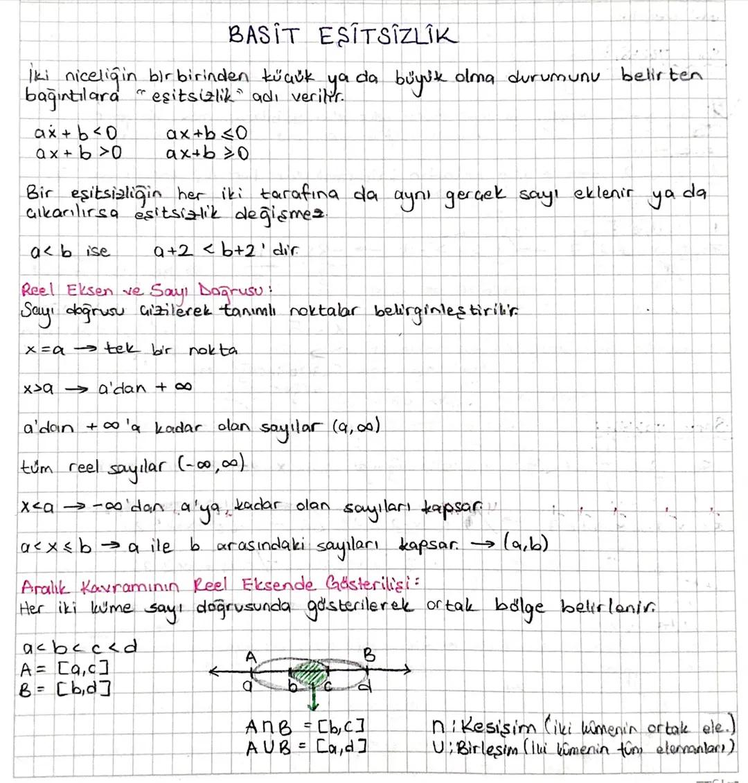 BASIT ESITSIZLIK
İki niceliğin bir birinden küçük ya da büyük olma durumunu belirten
bağıntılara " eşitsizlik" adı verilir.
ax+b<0
ax+b>o
ax