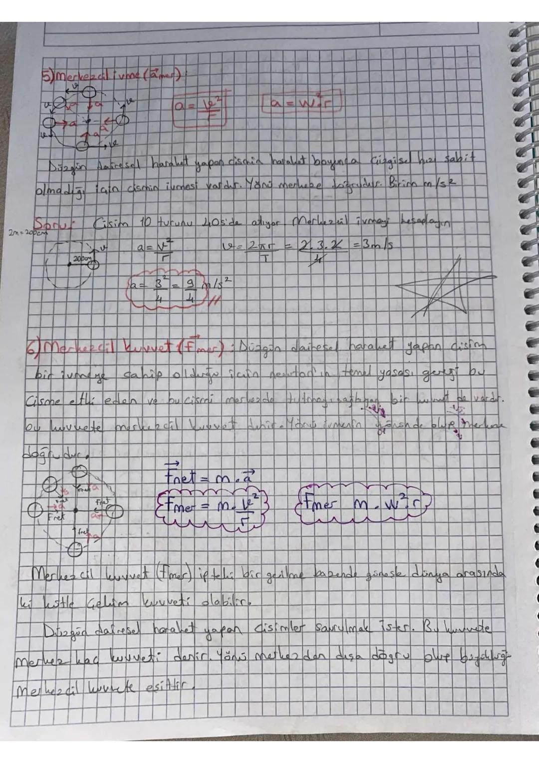 # NÜZGÜN GEMBERSEL, HORAKET
Z
it
Cisme etki eden kuvvet vektörü, cismin hiz vektörne
diese cisim dairesel horaket yapar.
ACH'de hızın büyü