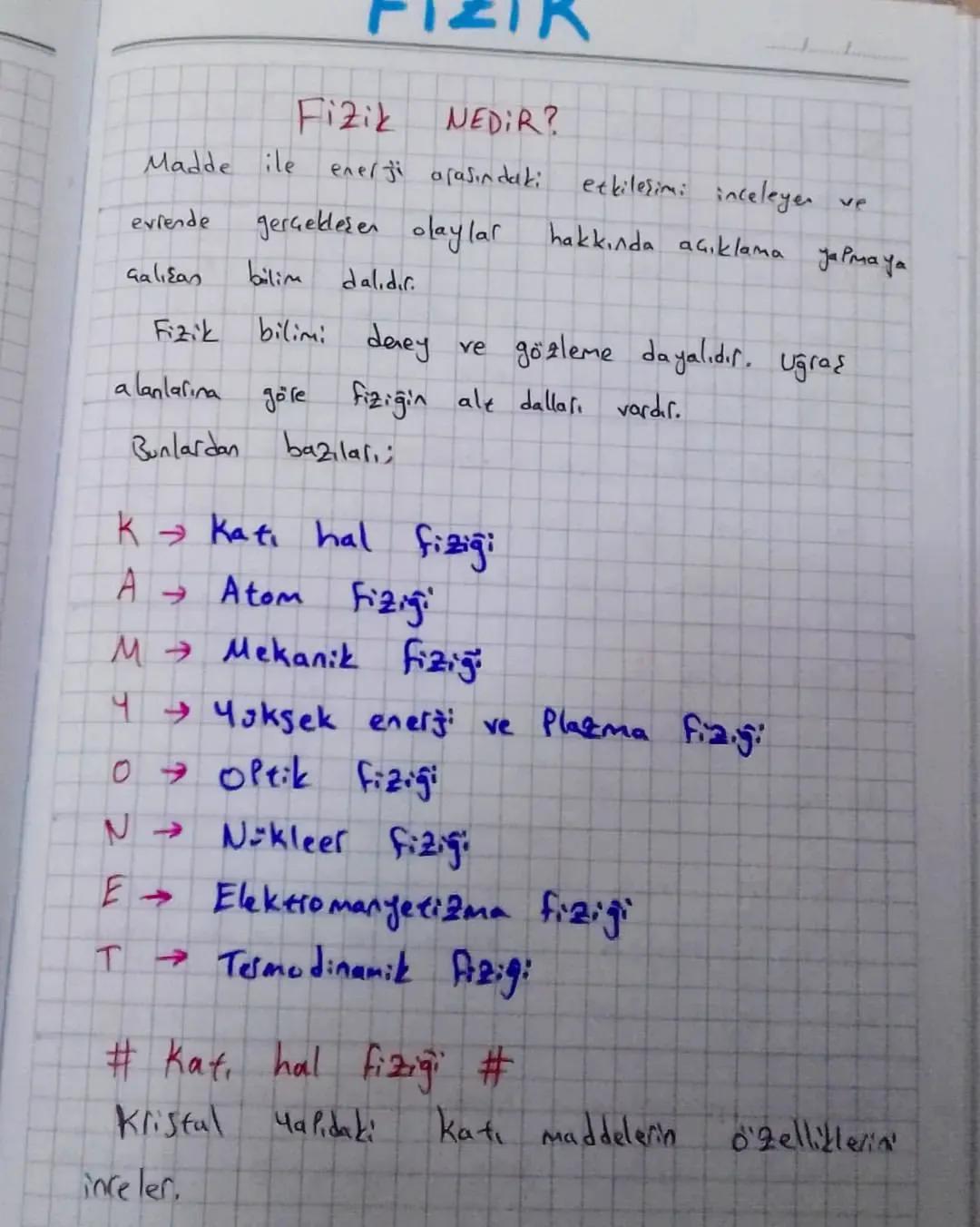 Fizik
NEDIR?
Madde ile
enerji arasındaki
etkileşimi inceleyen
ve
eviende
gerçekleşen olaylar hakkında açıklama yapmaya
GaliƐan
bilim
dalidir