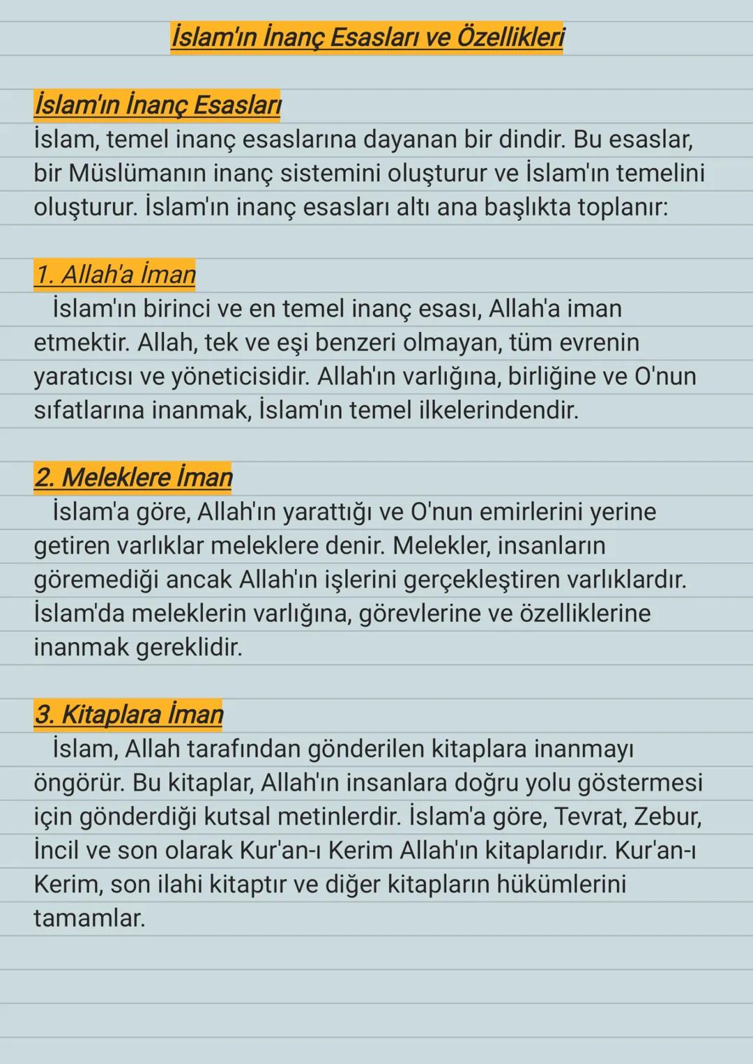 9.SINIF - İSLAM İNANÇ ESASLARI