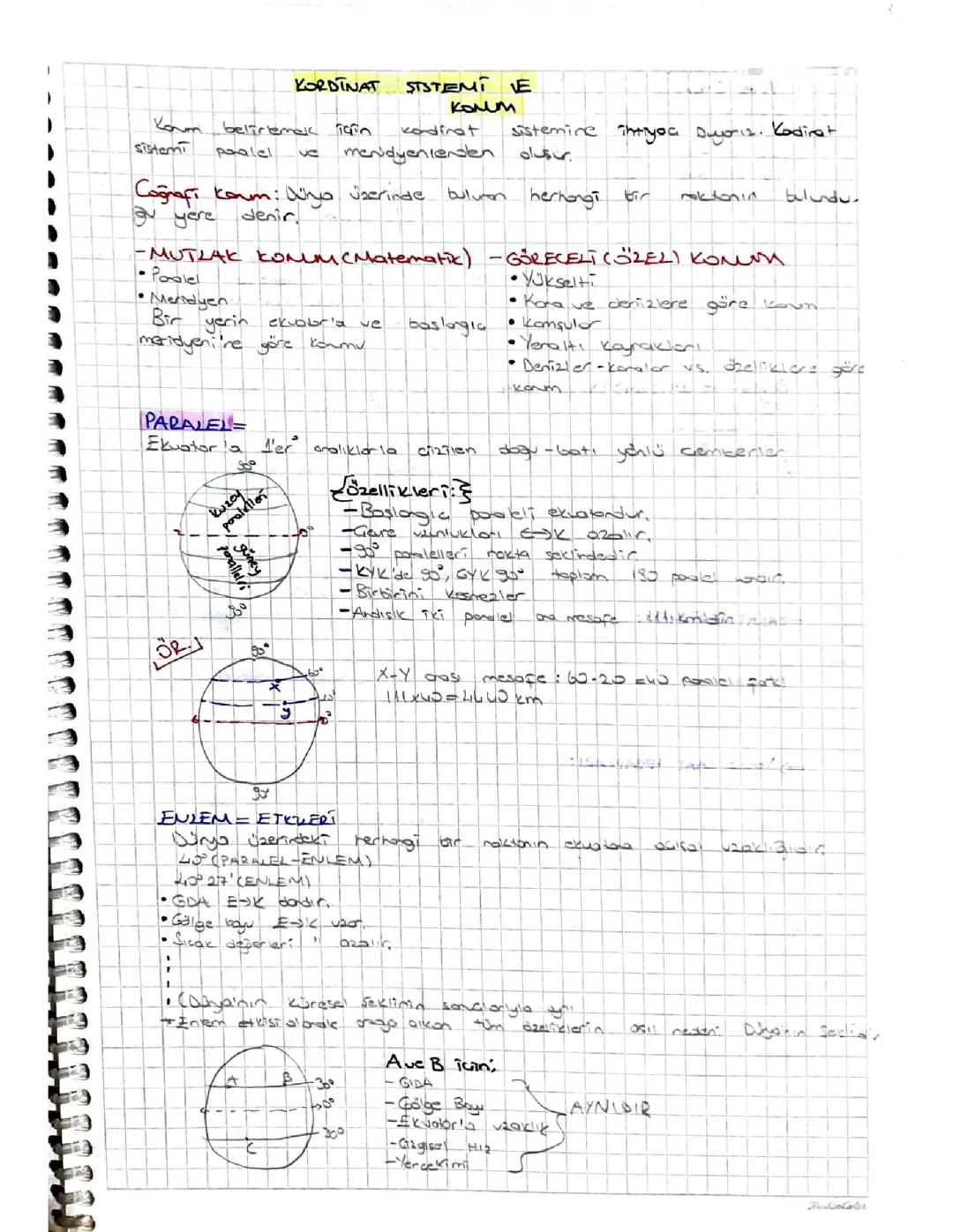 TYT Coğrafya Koordinat Sistemi ve Konum