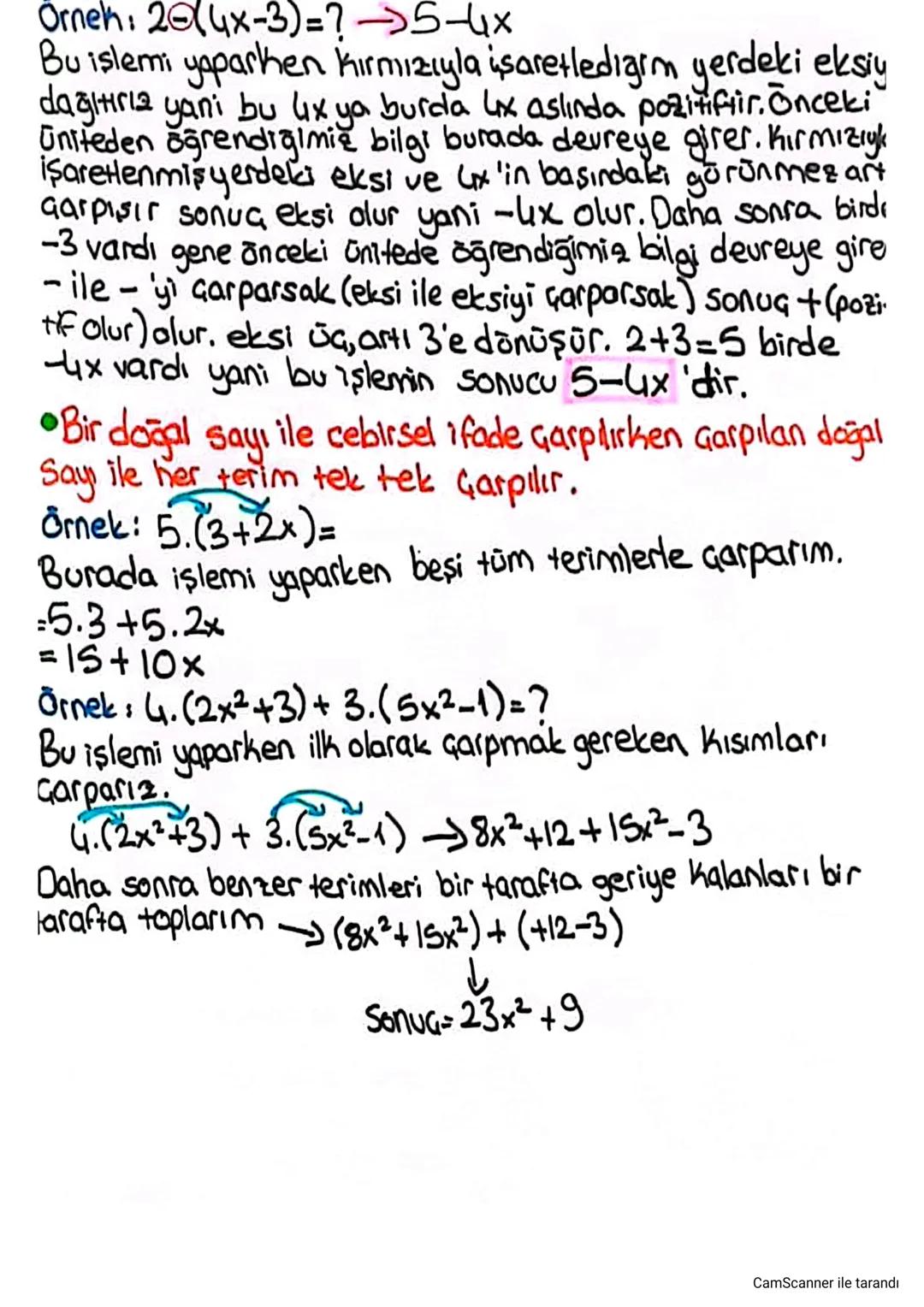 1
Cebirsel ifadeler
~
Bir cebirsel ifadede harfleri ve harflerin kuvvetleri
aynı olan terimlere benzer terim denir.
Örnek: 4x ile-x benser t