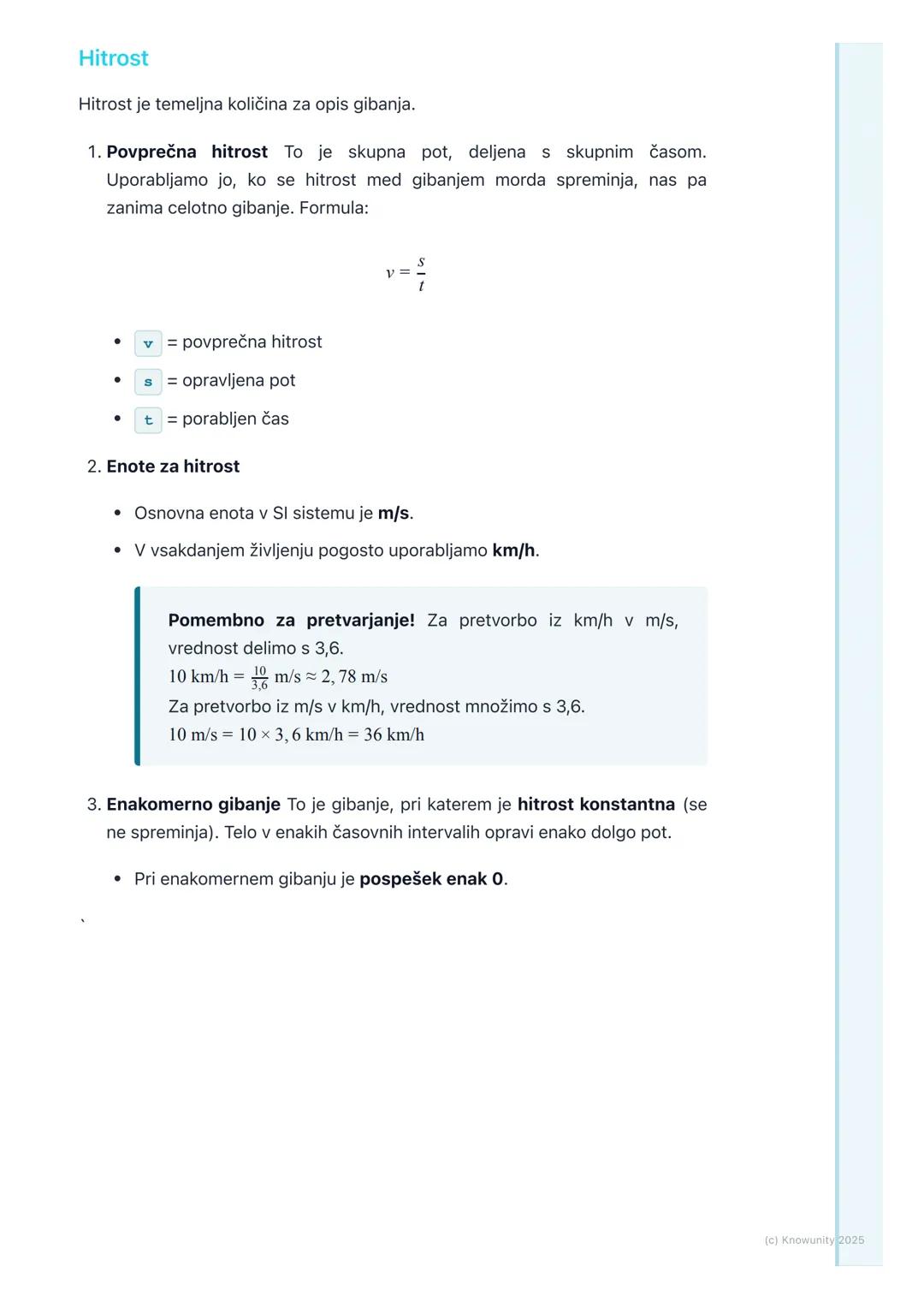 # Hitrost in pospešek
Uvod v hitrost in pospešek
Gibanje je povsod okoli nas od hoje v šolo do vožnje z avtobusom. Da bi
lahko natančno op