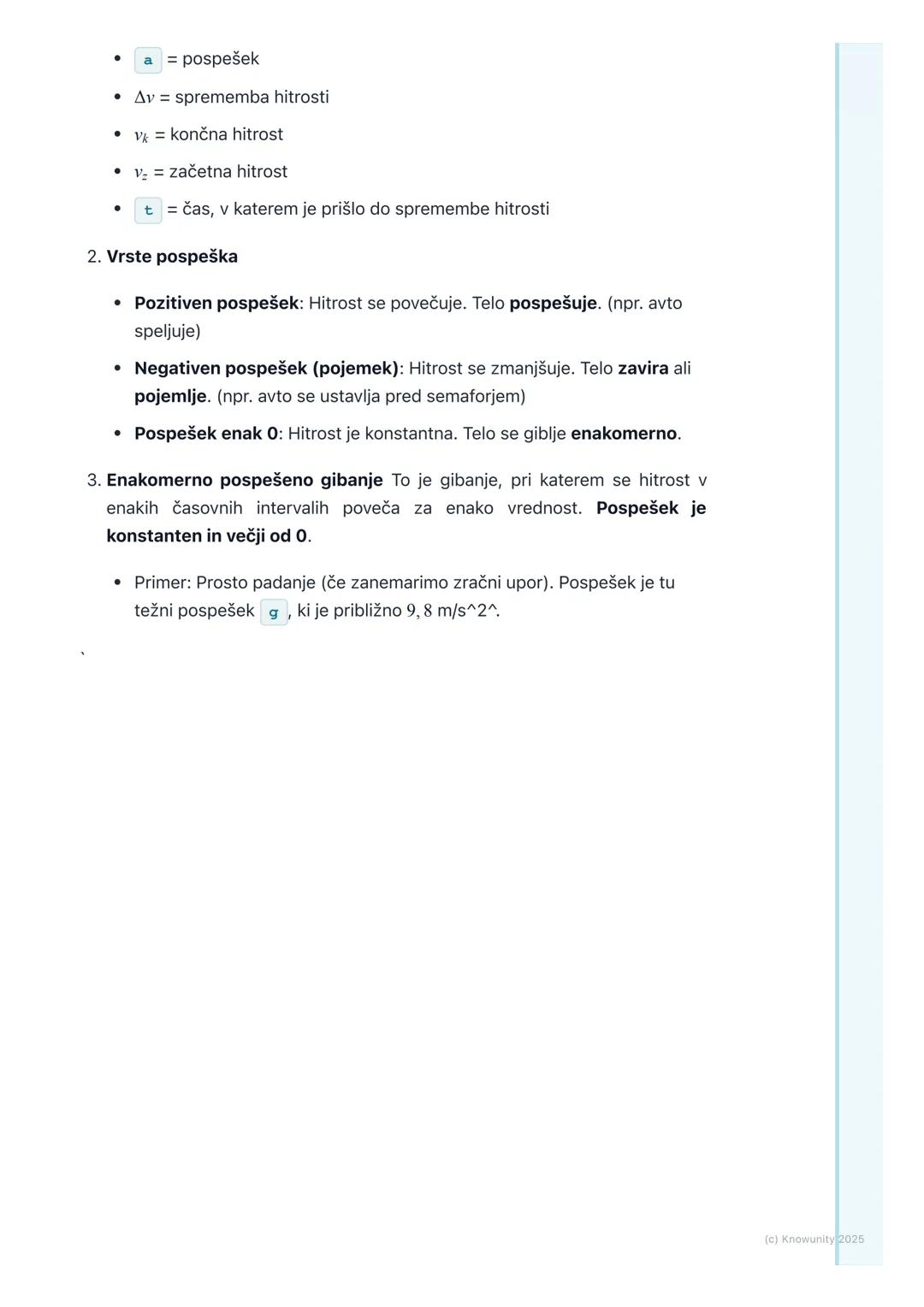 # Hitrost in pospešek
Uvod v hitrost in pospešek
Gibanje je povsod okoli nas od hoje v šolo do vožnje z avtobusom. Da bi
lahko natančno op