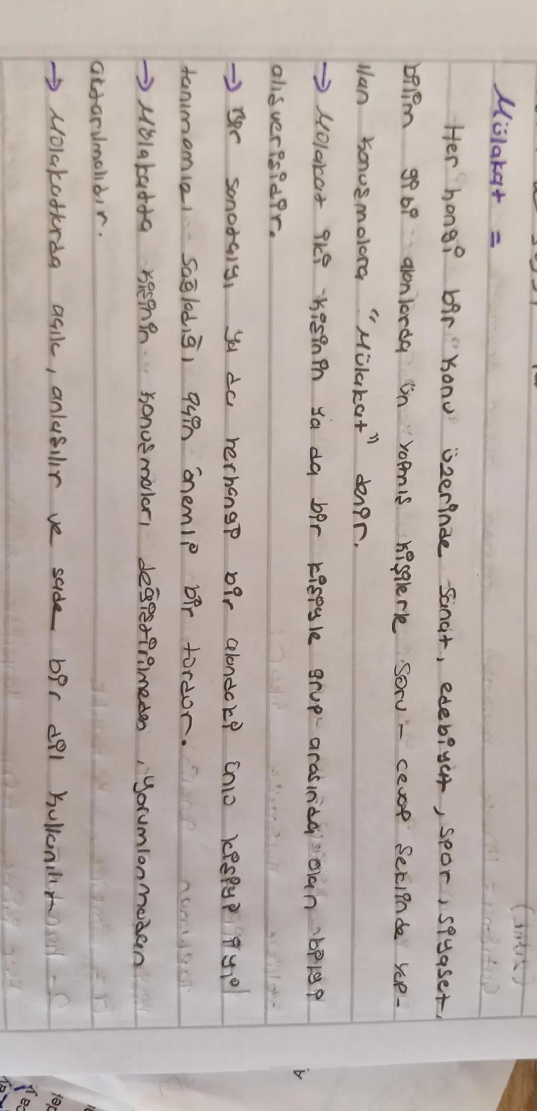 Mülakat =
(
Her hongi bir konu üzerind
erinde
Sanat, edebiyat, spor, siyaset,
bilim gibi alonlarda ün Yopmış kişilerle soru - cevap şeklinde