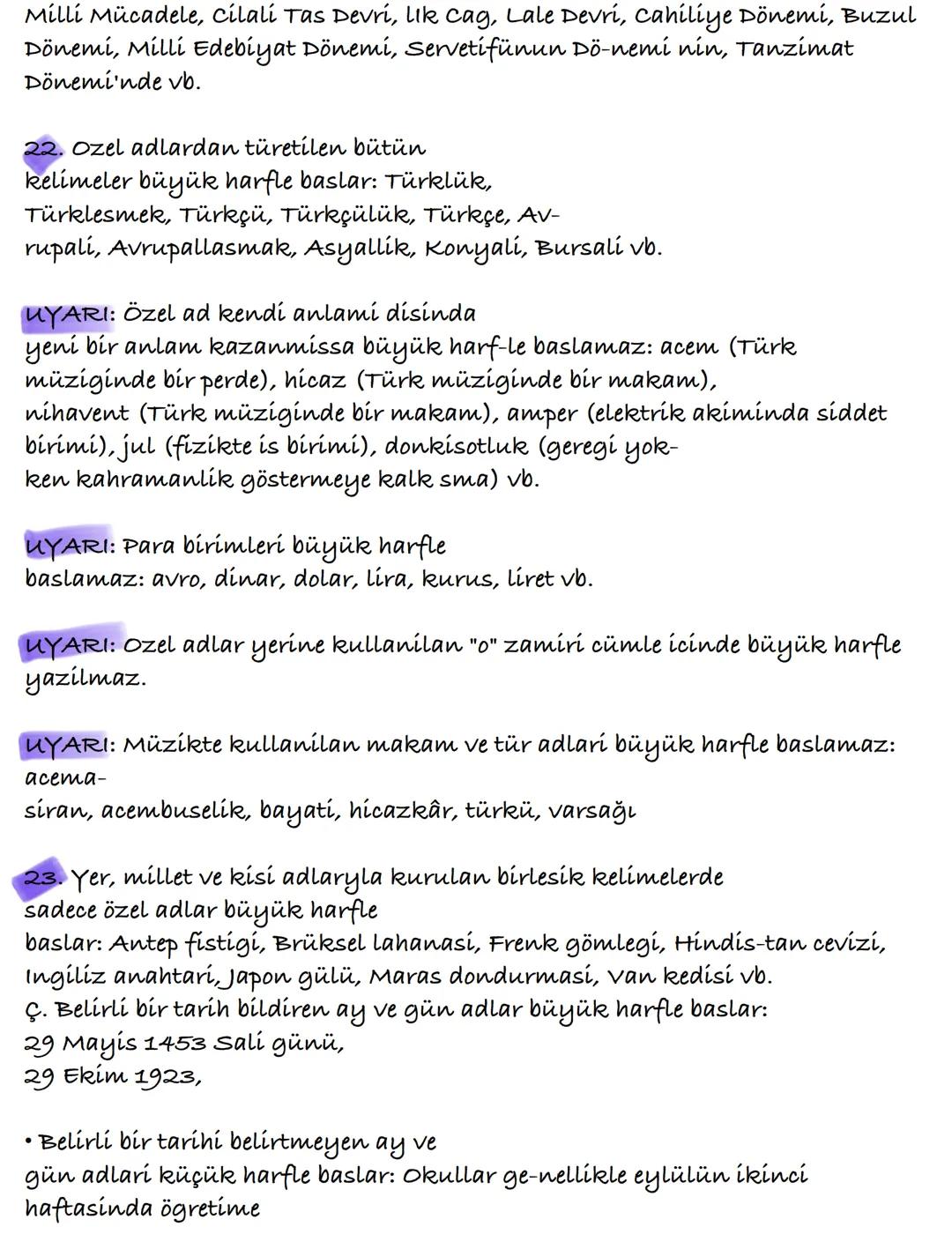 YAZIM KURALLARI
Büyük Harflerin Kullanildigi Yerler
A. Cumle buyük harfle baslar:
Ak akçe kara gün icindir.
Hayatta en hakiki mürsit ilimdir