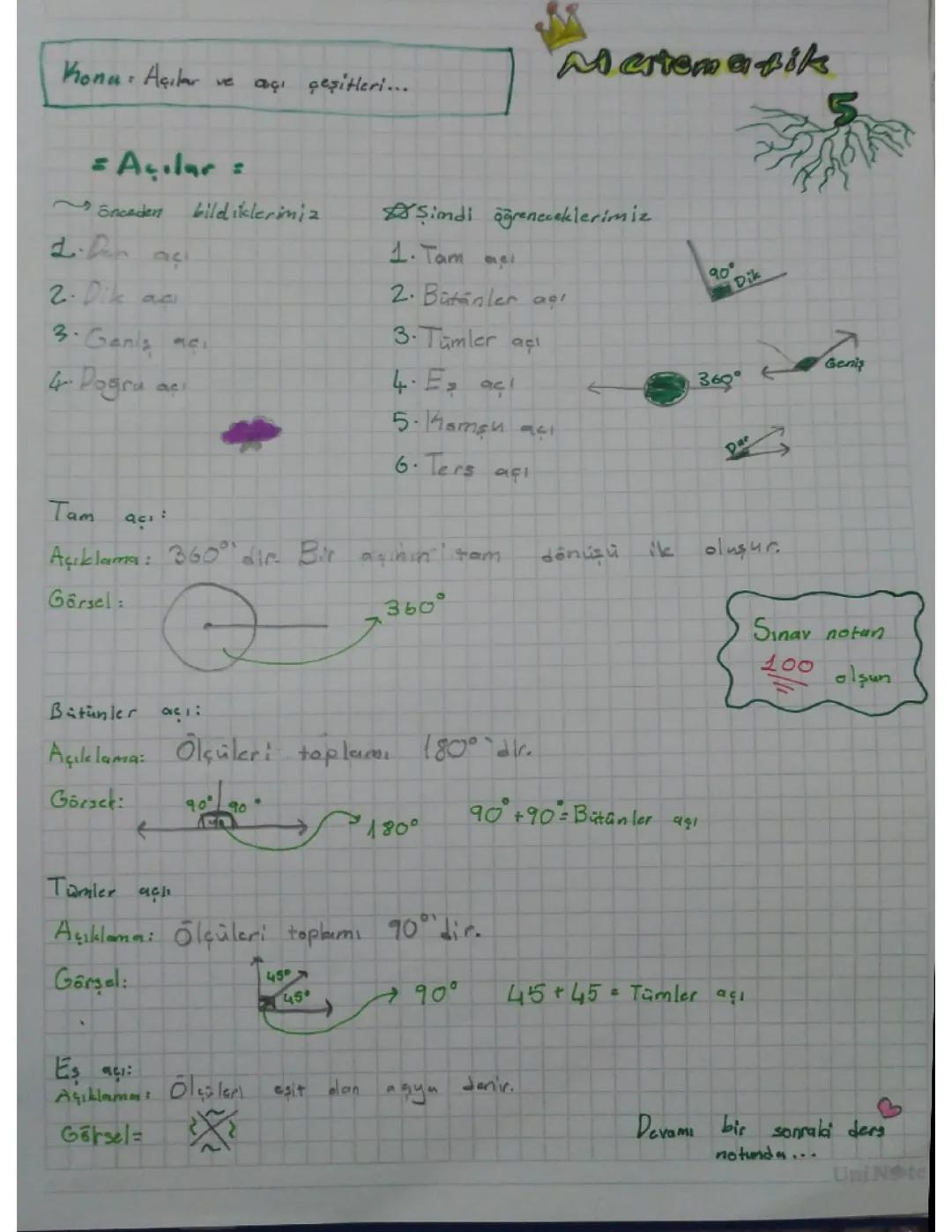 Açı ve Açı çeşitleri 😄