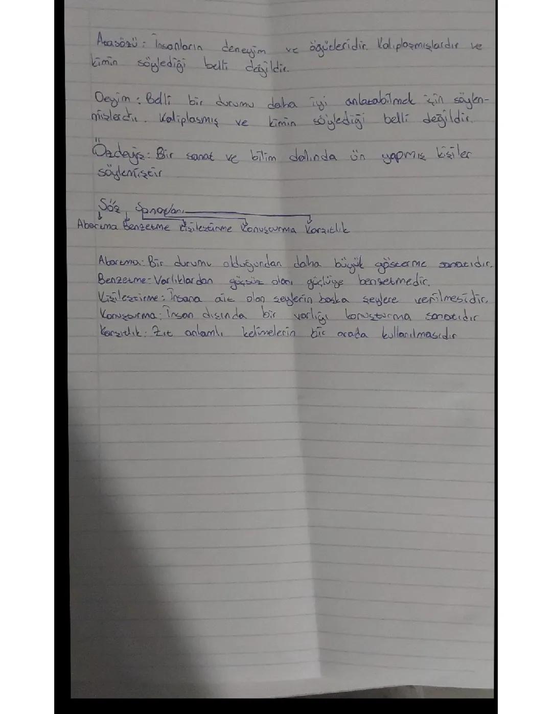 Türkçe Atasözleri, Deyimler ve Söz Sanatları Açıklamaları