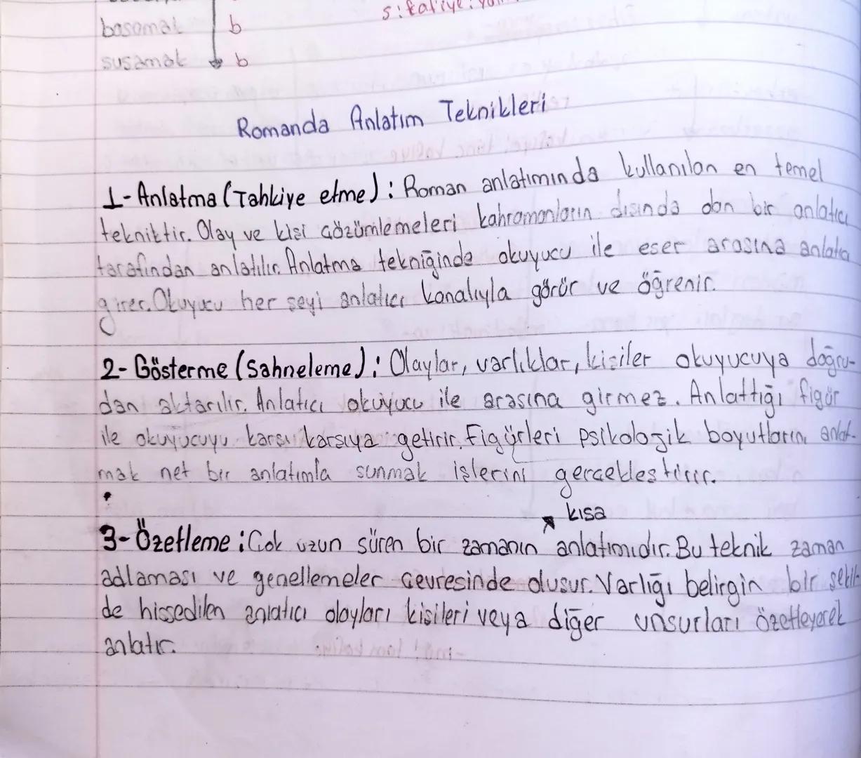 bosomal
susamat
b.
Romanda Anlatım Teknikleriz
temel
1- Anlatma (Tahkiye etme): Roman anlatımında kullanılan en
tekniktir. Olay ve kişi çözü