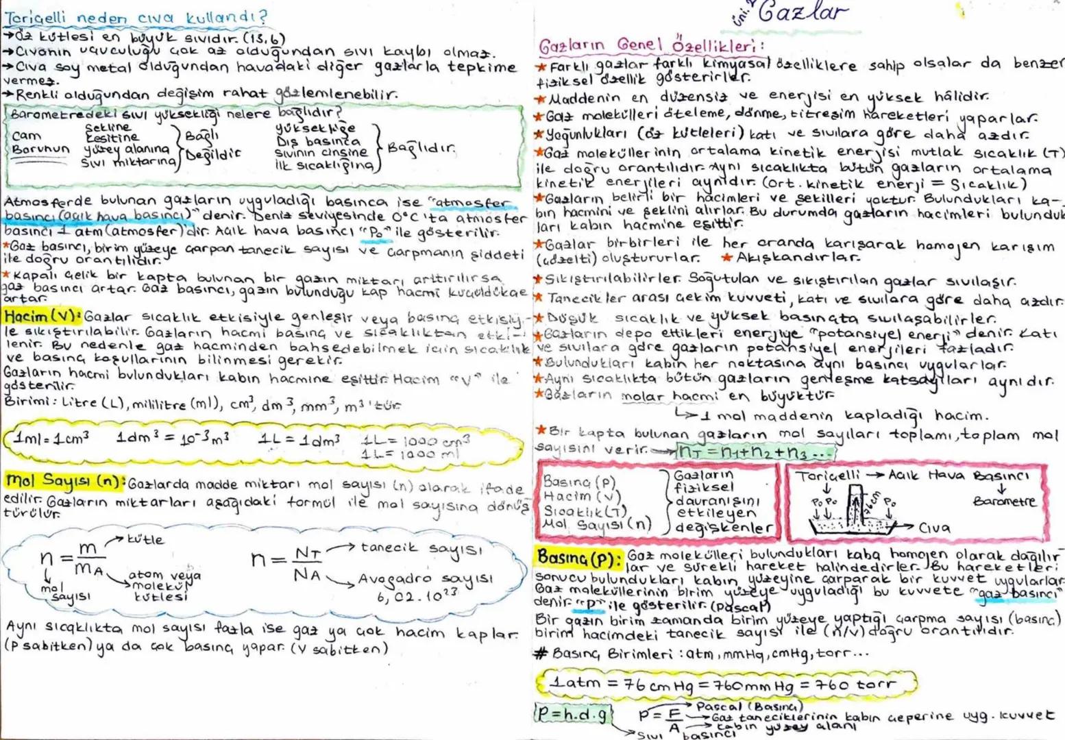 Taricelli neden civa kullandı?
a kutlesi en buyuk sividir. (15.6)
→Civanin uquculuğu çok az olduğundan sıvı kaybı olmaz.
→ Civa soy metal ol